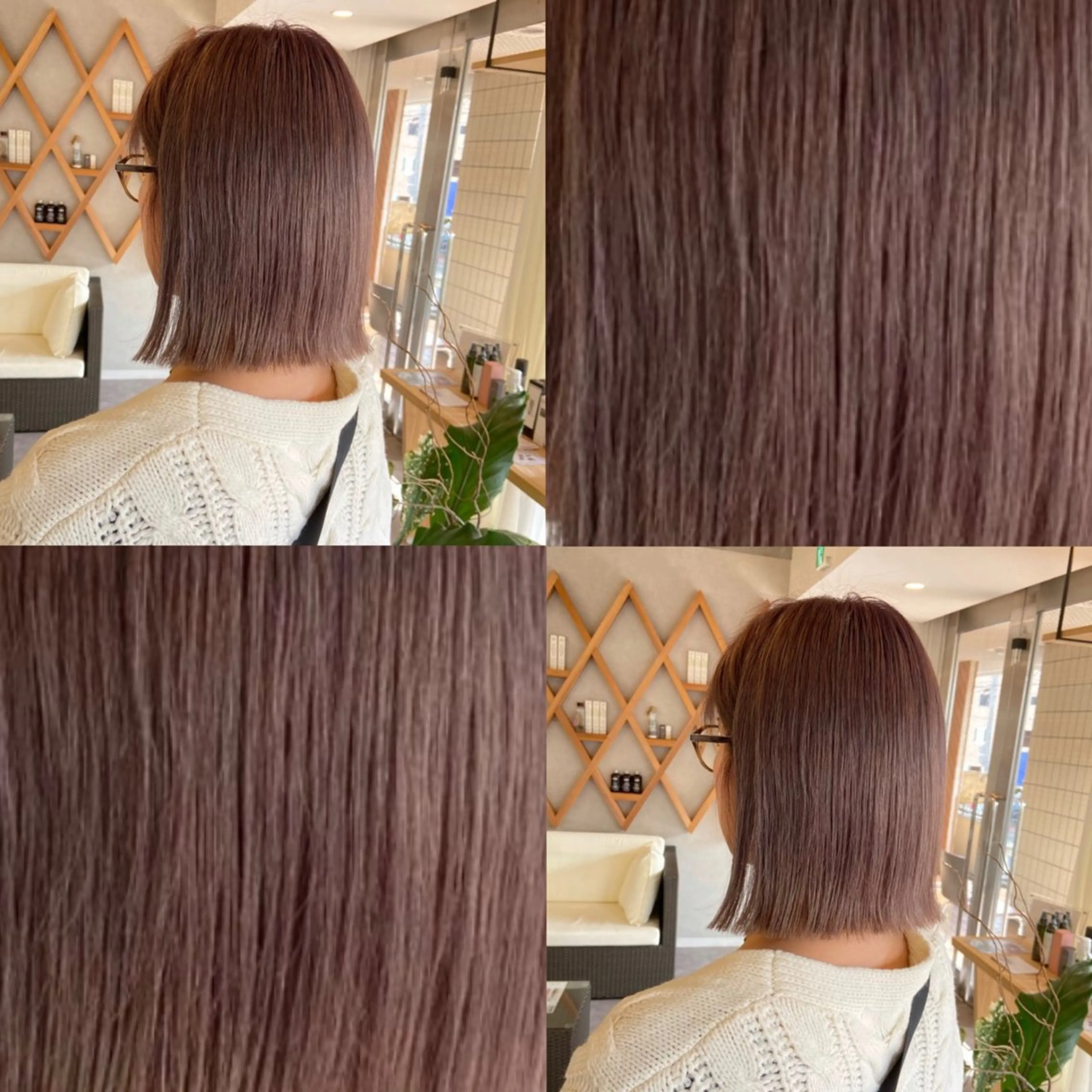 ミディアム ラベンダーベージュ ELLE&SALLY 石野のヘアスタイル