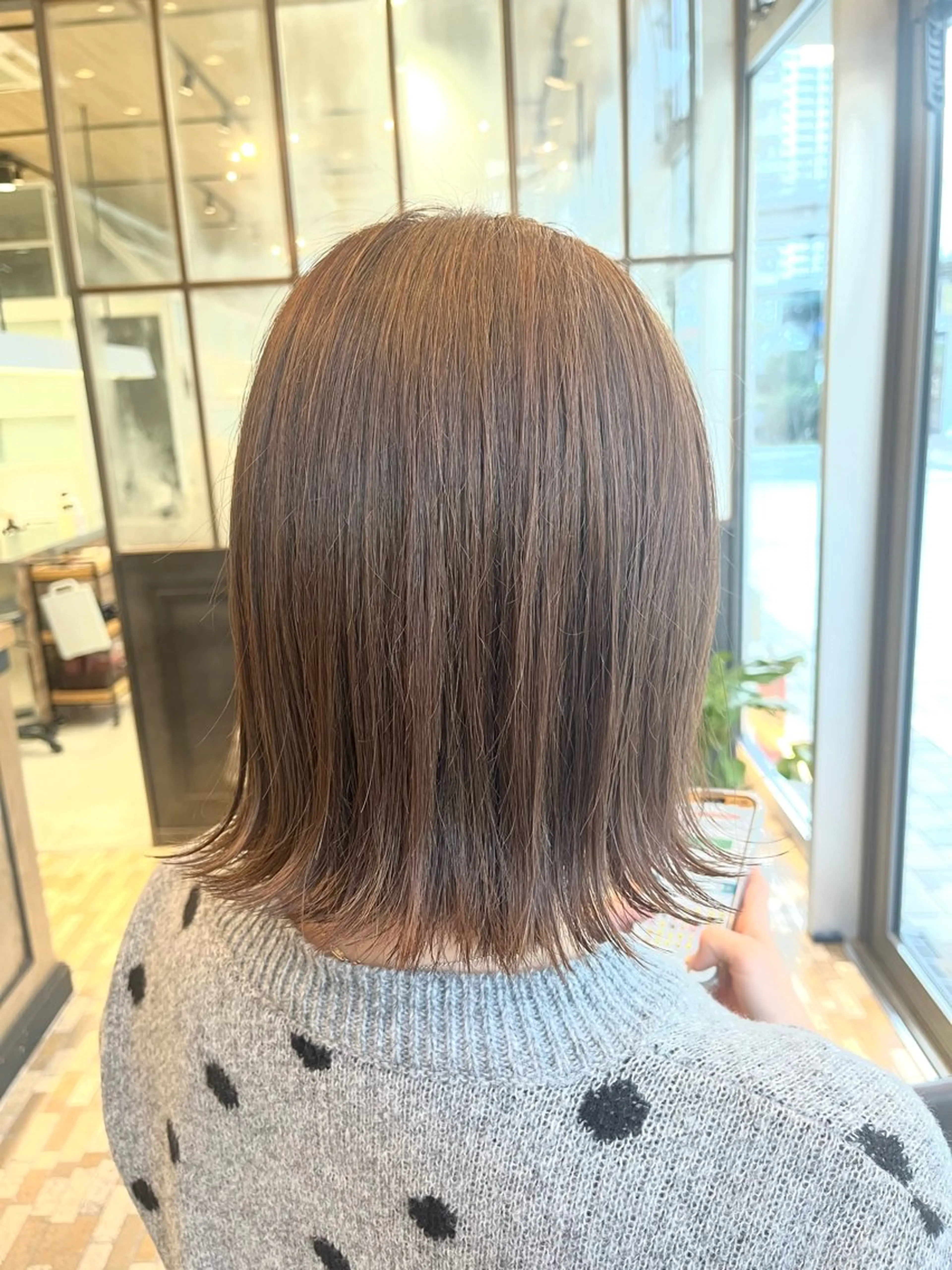 ミディアム カラー アッシュ 透明感カラー オレンジ カット ヘアカラー ☆Lolonois 森ノ宮《KOKU》☆のヘアスタイル