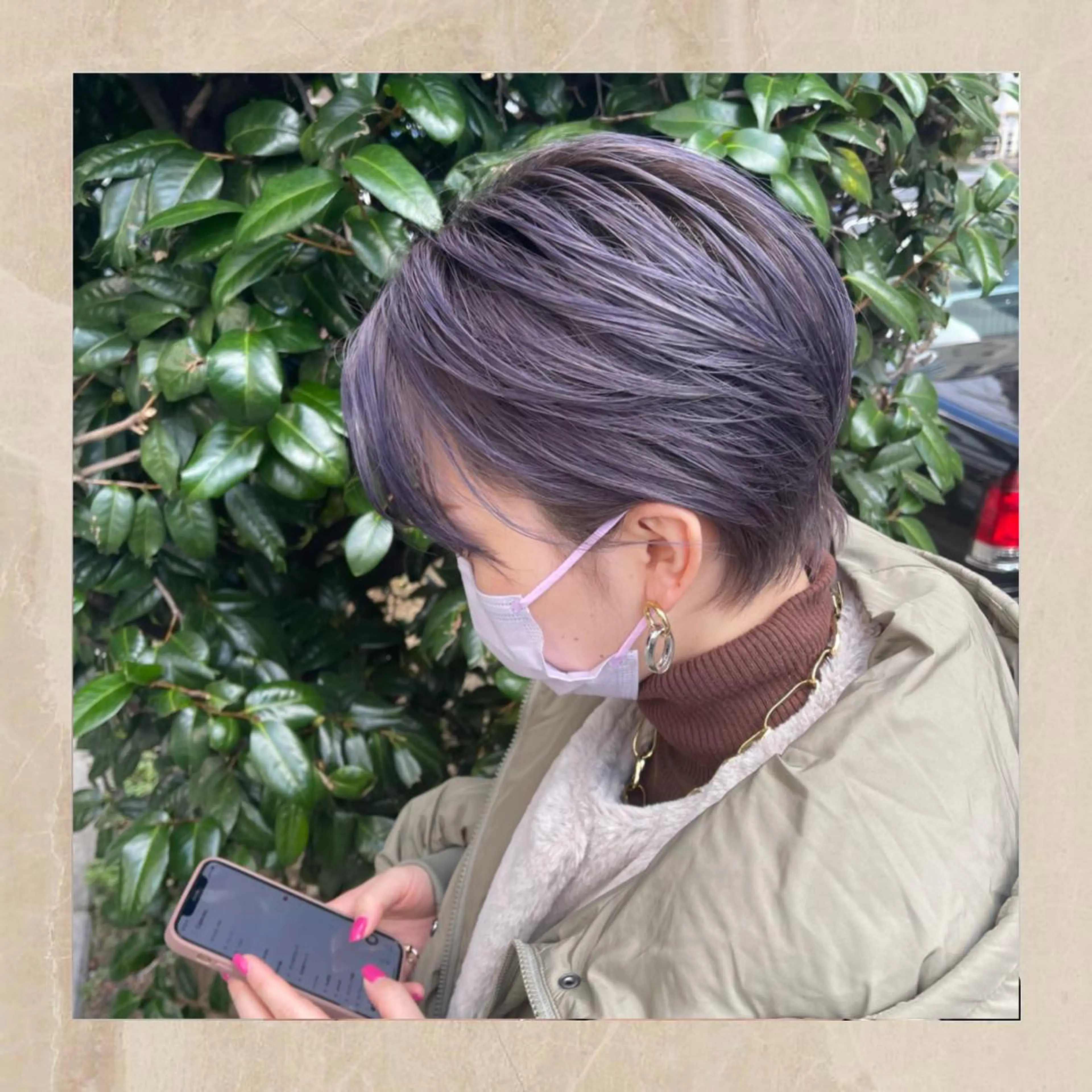 ショート パープルカラー ワンホン/エクステ ケラチン/Kaitoのヘアスタイル