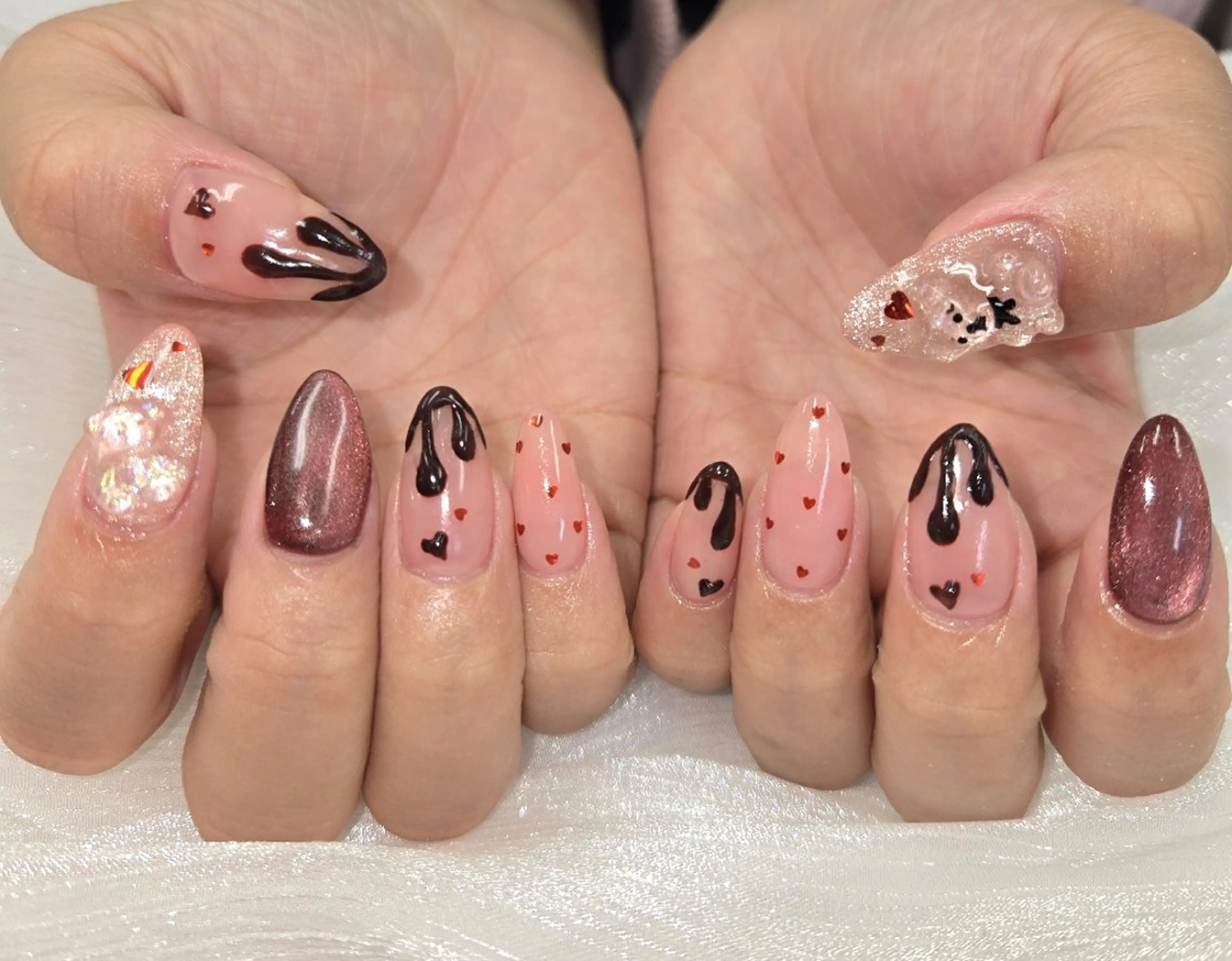 ネイル アートネイル オーロラネイル チークネイル ジェルネイル グラデーション ハンドネイル 河野ちえ (雑誌掲載サロン)のネイルデザイン