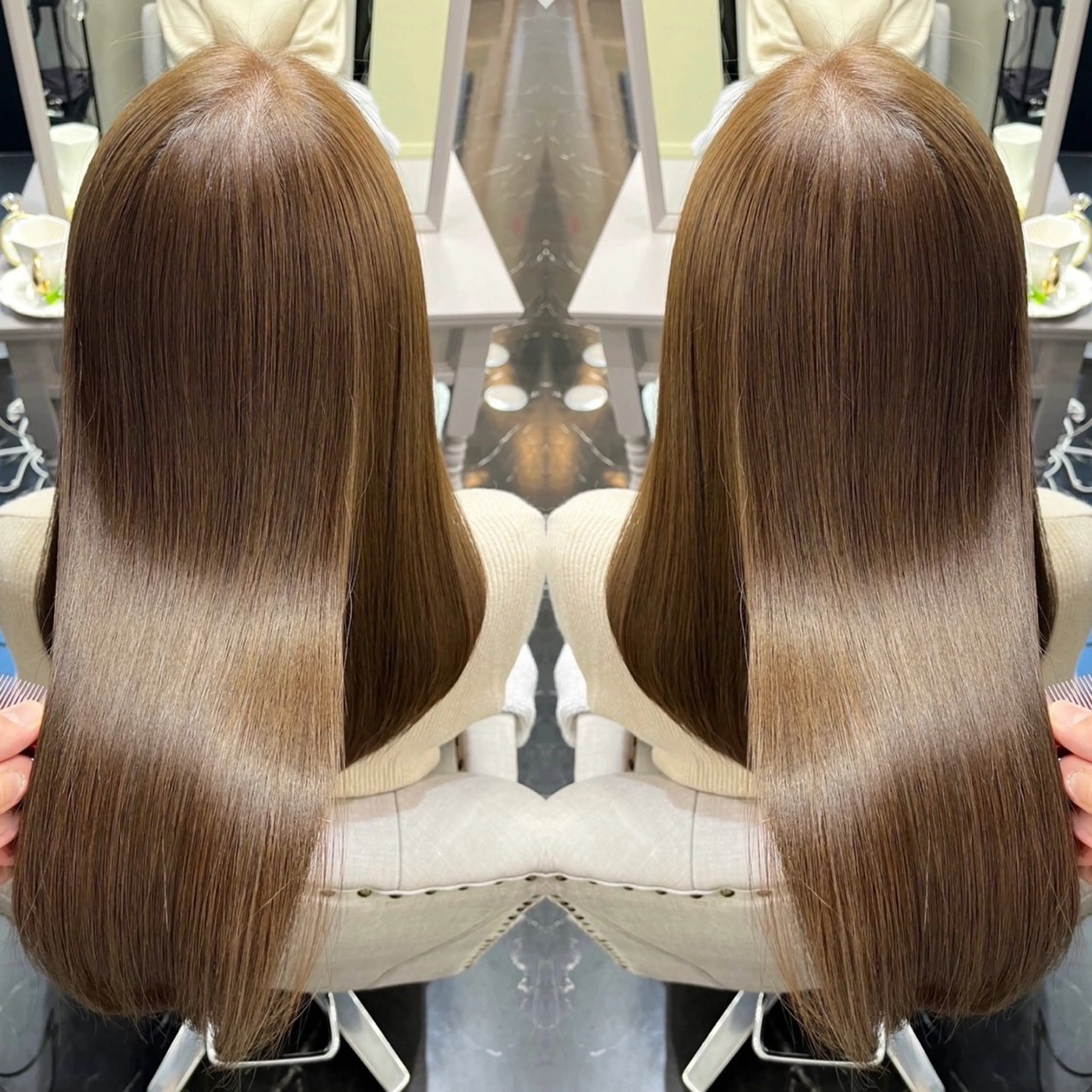 セミロング カット 縮毛矯正 山本 優音のヘアスタイル