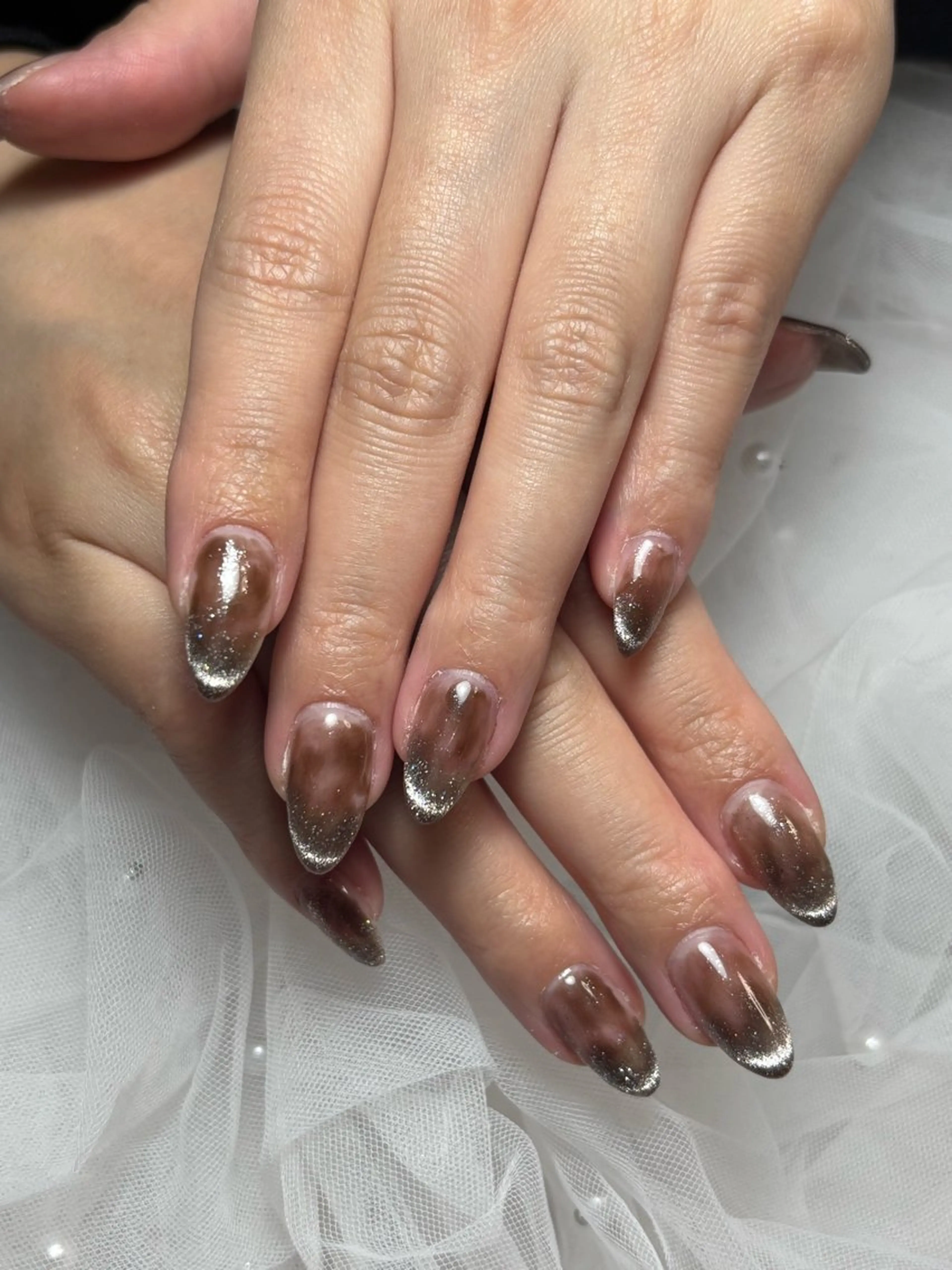 ネイル フレンチネイル ニュアンスネイル ハンドネイル 三本 綾奈のネイルデザイン