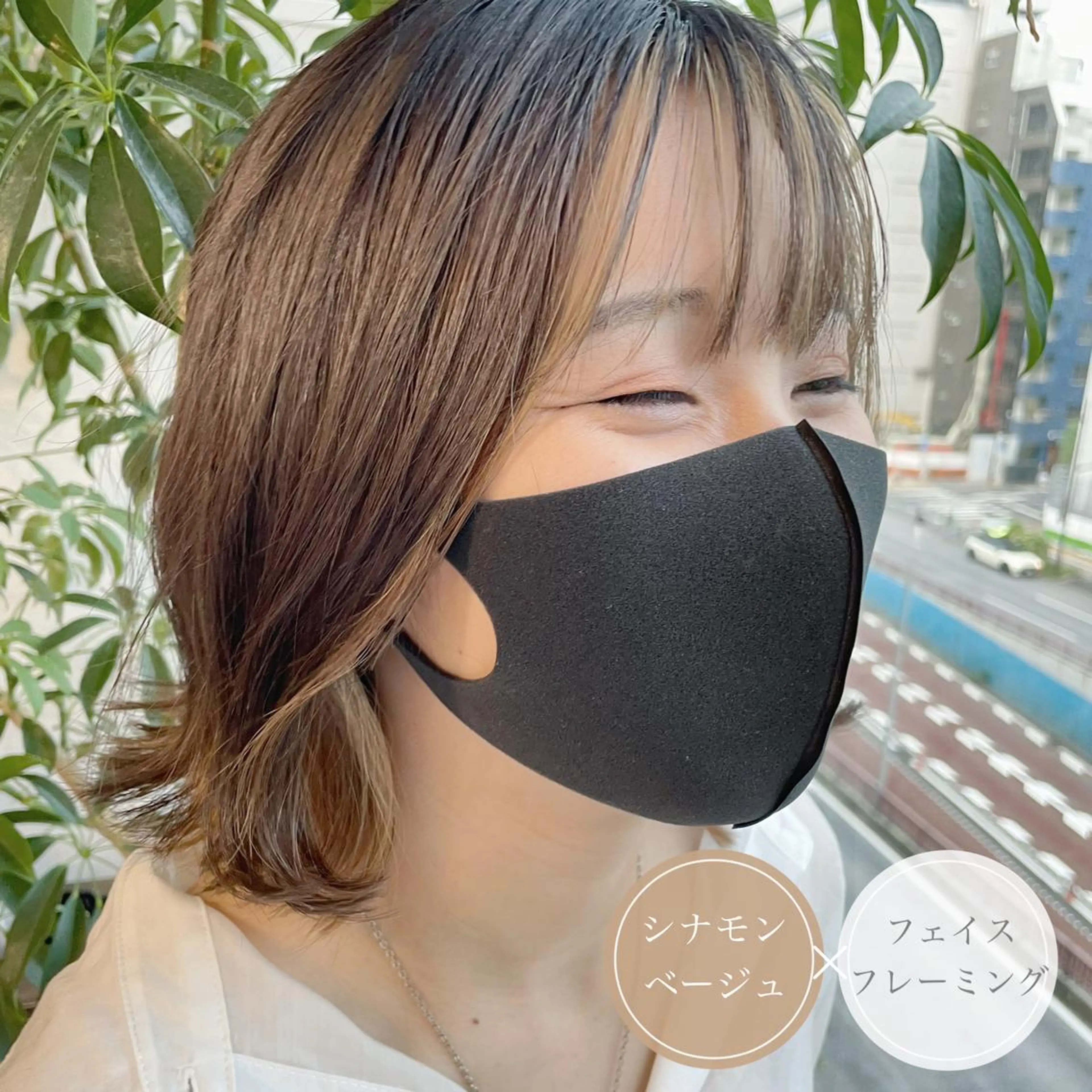 ショート カラー ショートボブ ミストバング ベージュカラー 透明感カラー デザインカラー カット ヘアカラー アンブレラカラー💫 フェイスフレーミングのヘアスタイル