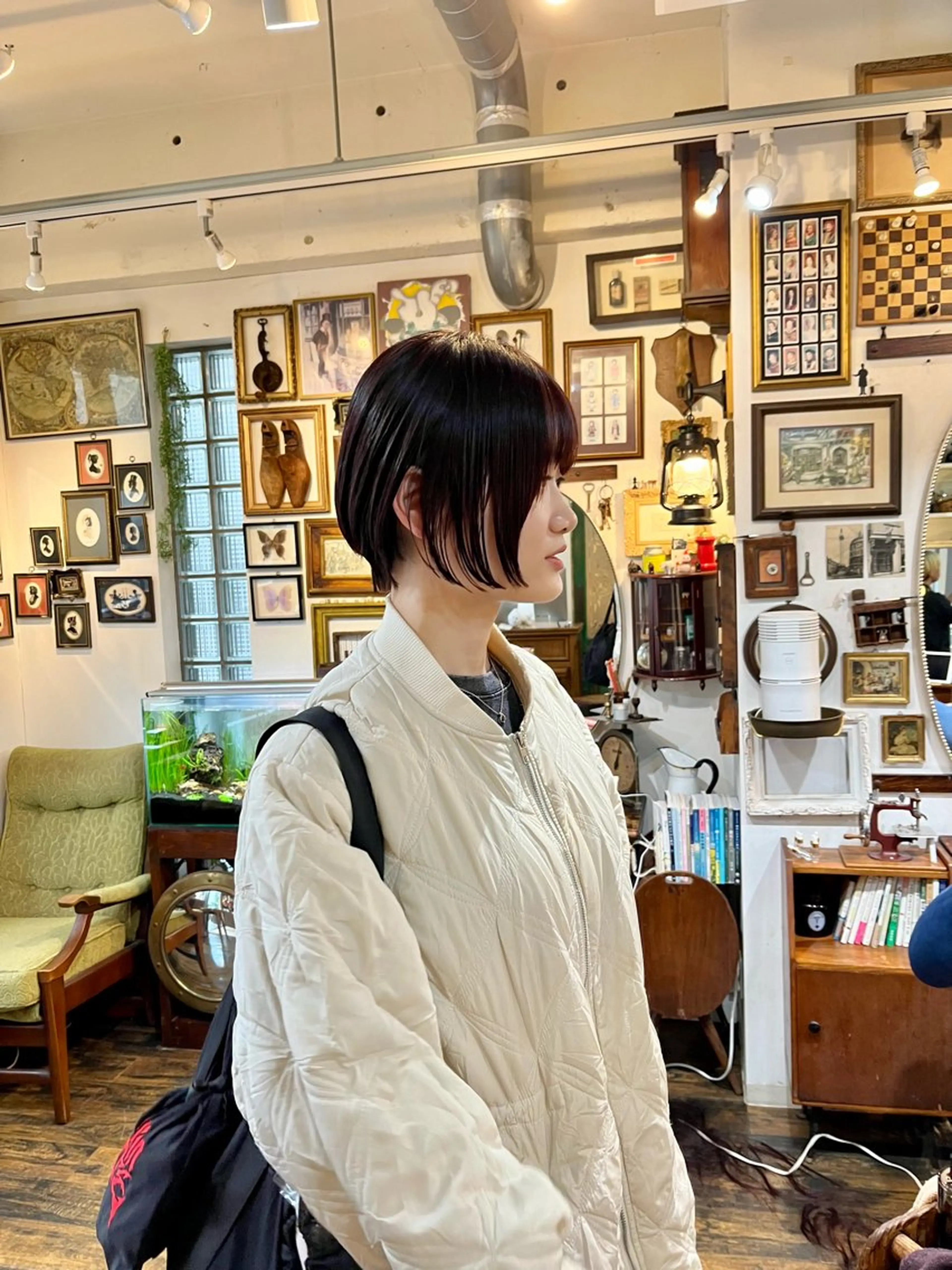 ショート カラー カット ヘアカラー トリートメント ヘッドスパ benji 学芸大学所属・朝が楽なパーマ 🌱ショート/緒方椋のヘアスタイル