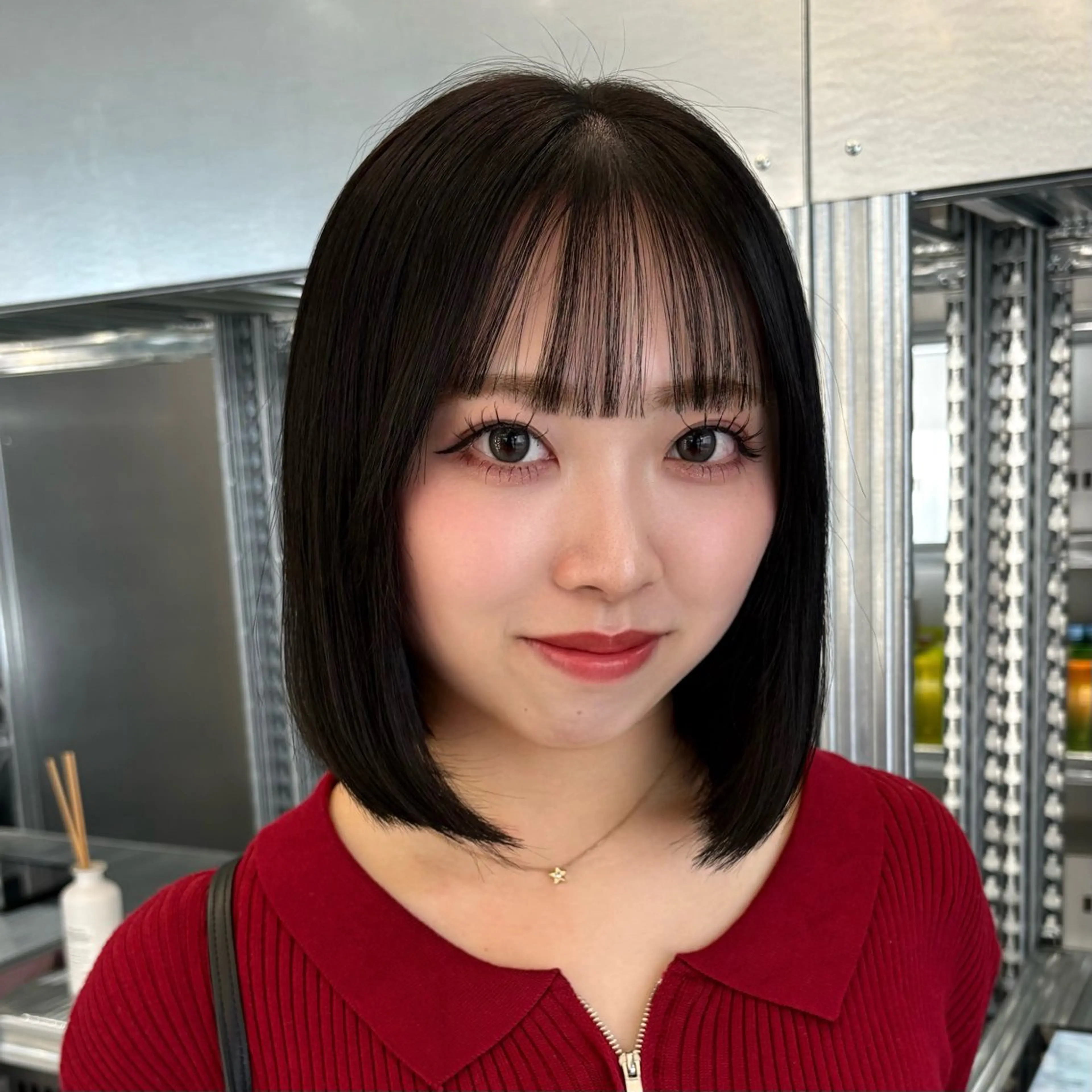 ミディアム カラー カット ヘアカラー トリートメント ✨縮毛矯正/ボブ✨ 佐藤 さくらのヘアスタイル