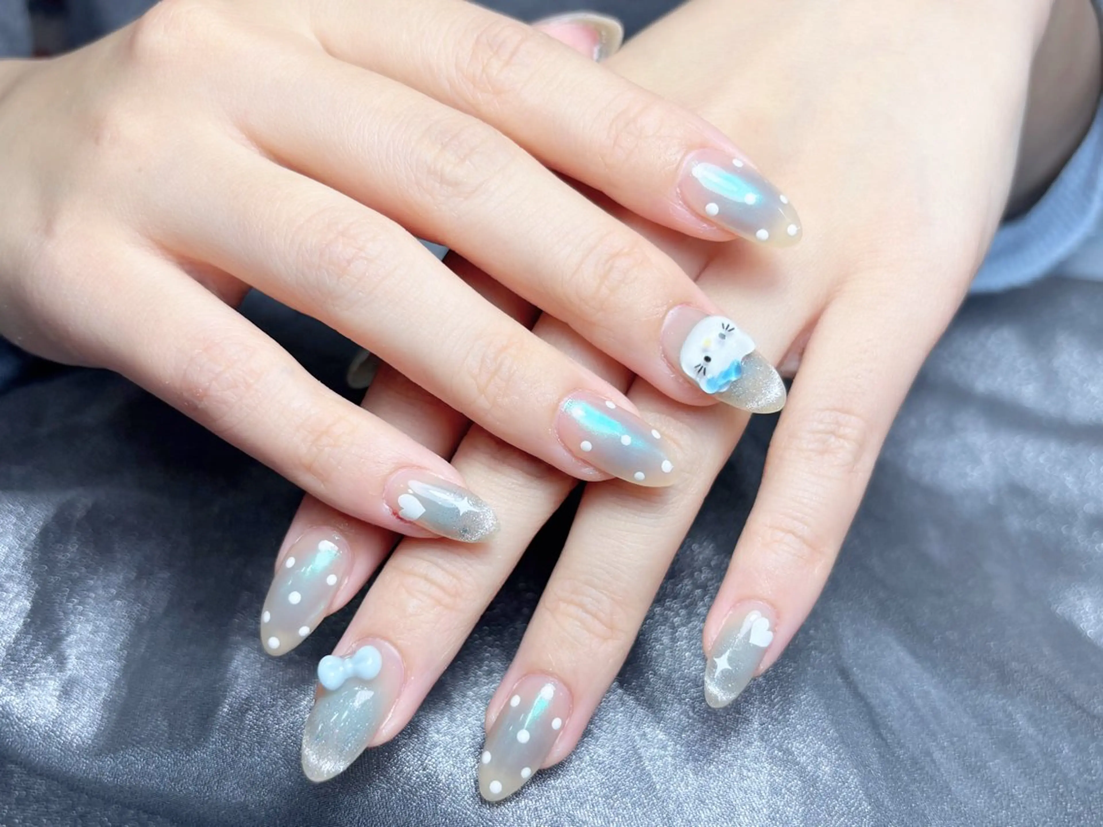 ネイル ハンドネイル H3 Nail Tsuki🦋💙のネイルデザイン
