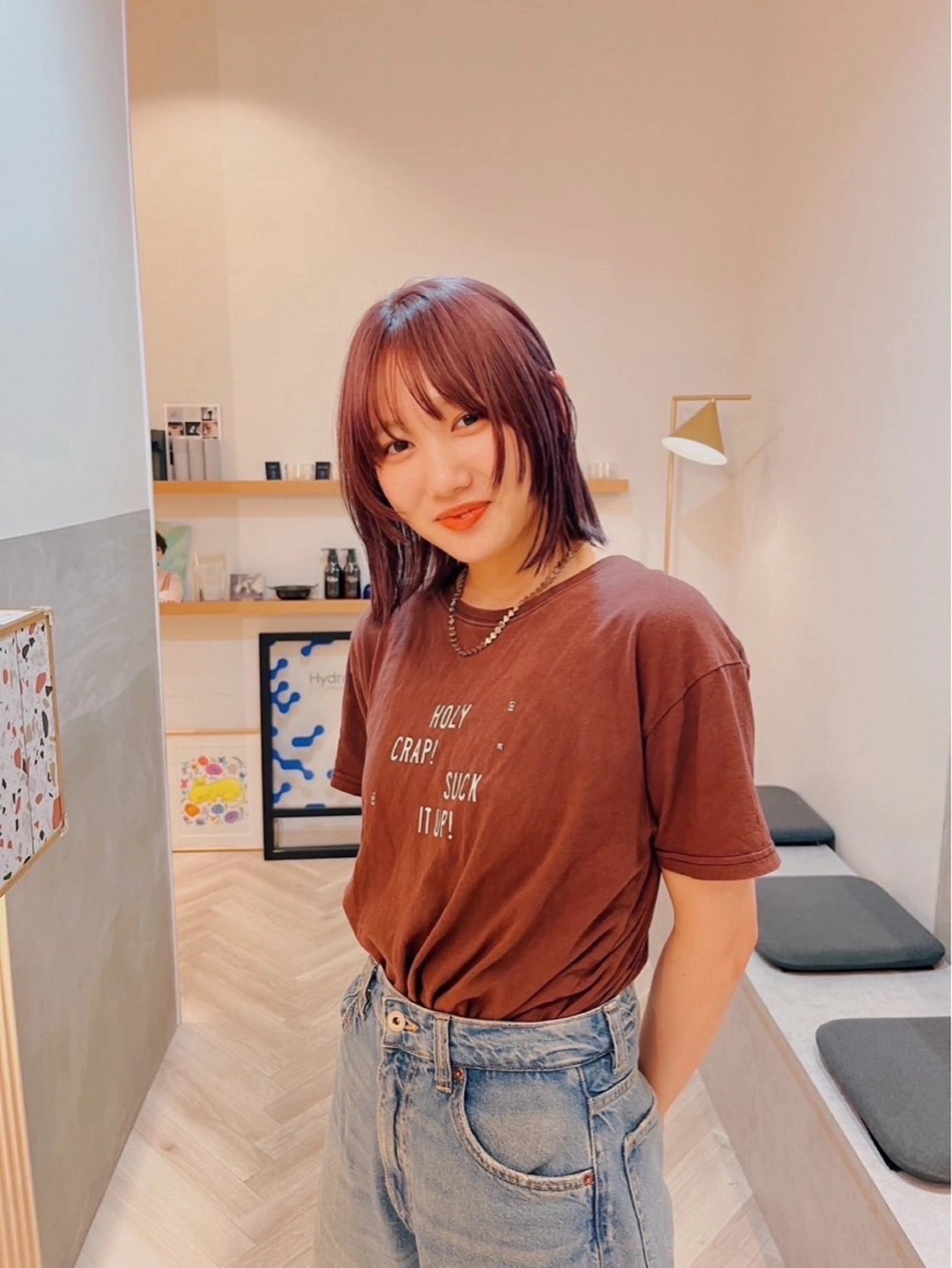 ミディアム カラー カット ヘアカラー トリートメント 🐢ダブルカラー🐢 透明感/このかのヘアスタイル