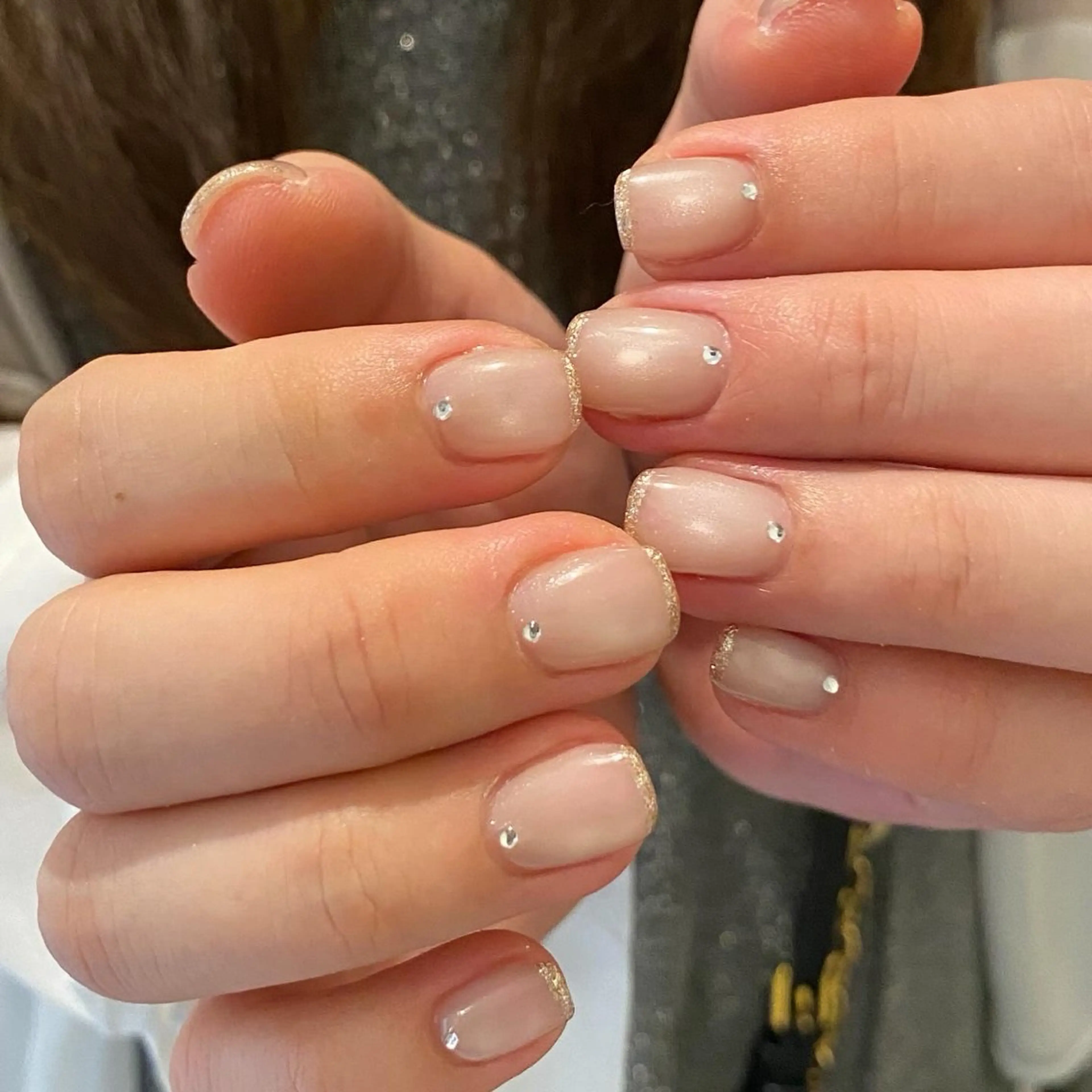 ネイル フレンチネイル ラメ(グリッター) マグネットネイル KAONAIL 入間店【rio】のネイルデザイン