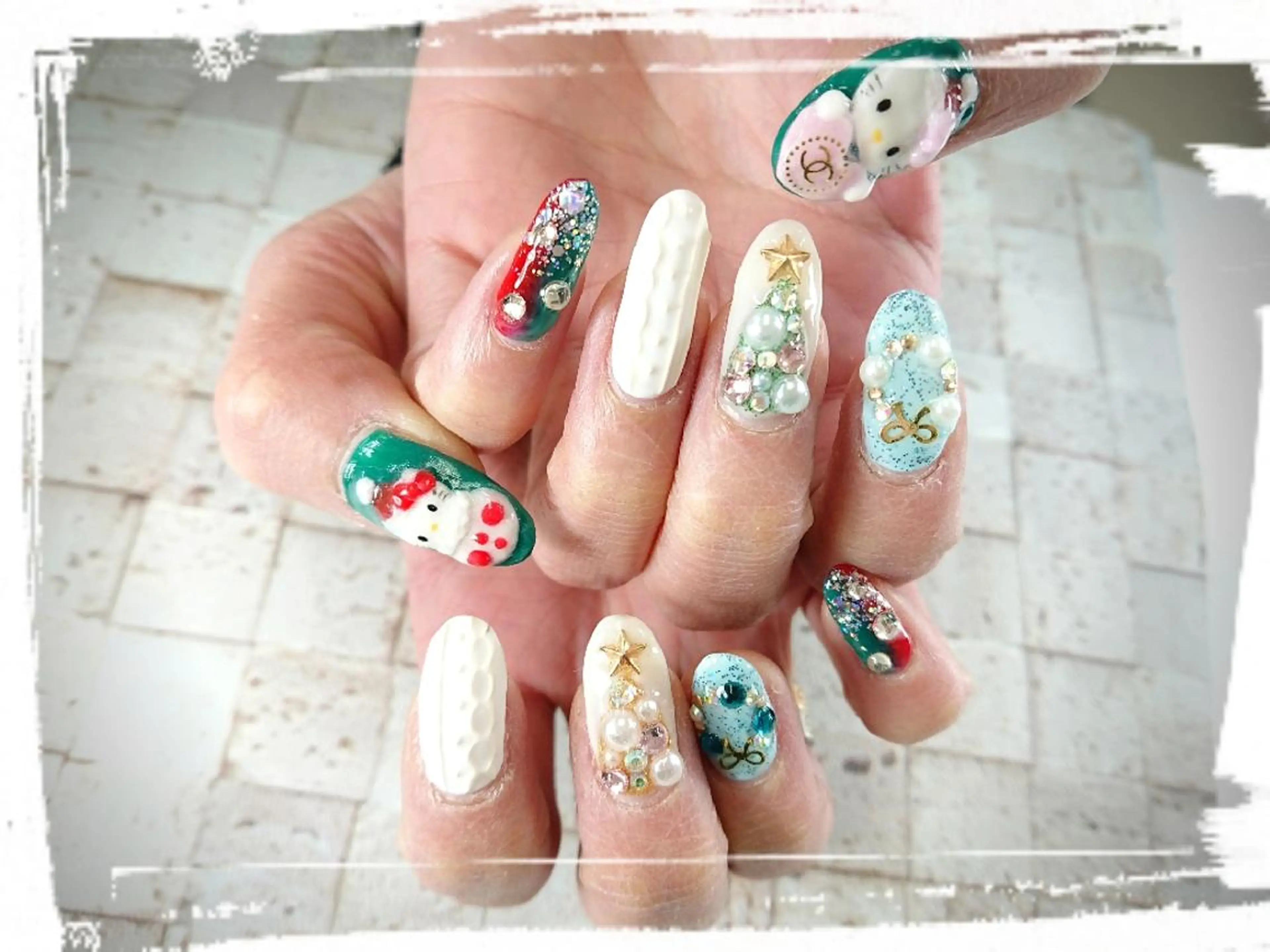 ネイル 冬ネイル クリスマス 林 珠里のネイルデザイン