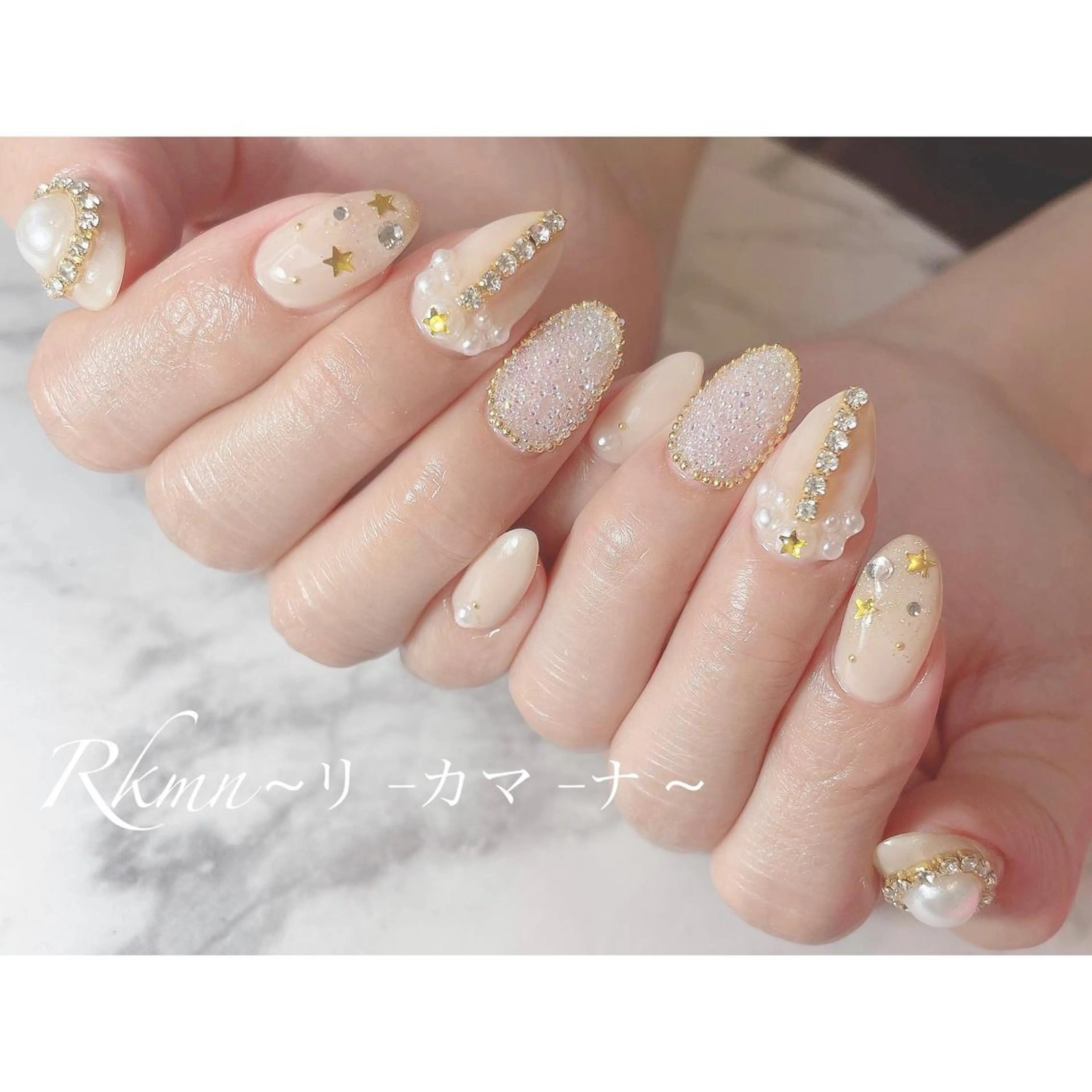 ネイル アートネイル 春ネイル ハンドネイル フットネイル ハンドケア Rkmn ~リ-カマ-ナ~のネイルデザイン