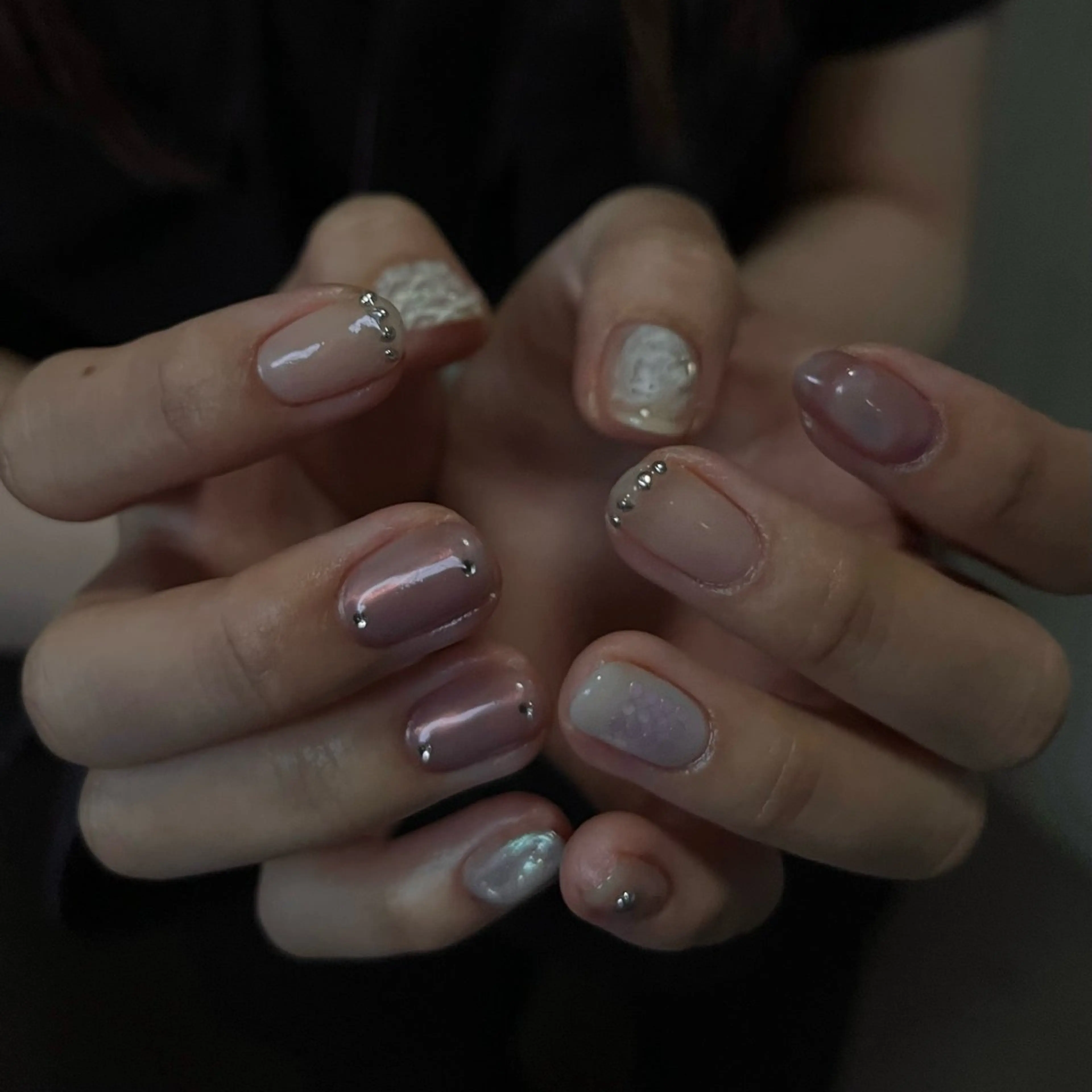 ネイル グリーン ハンドネイル vegh. nail／阿波座のネイルデザイン