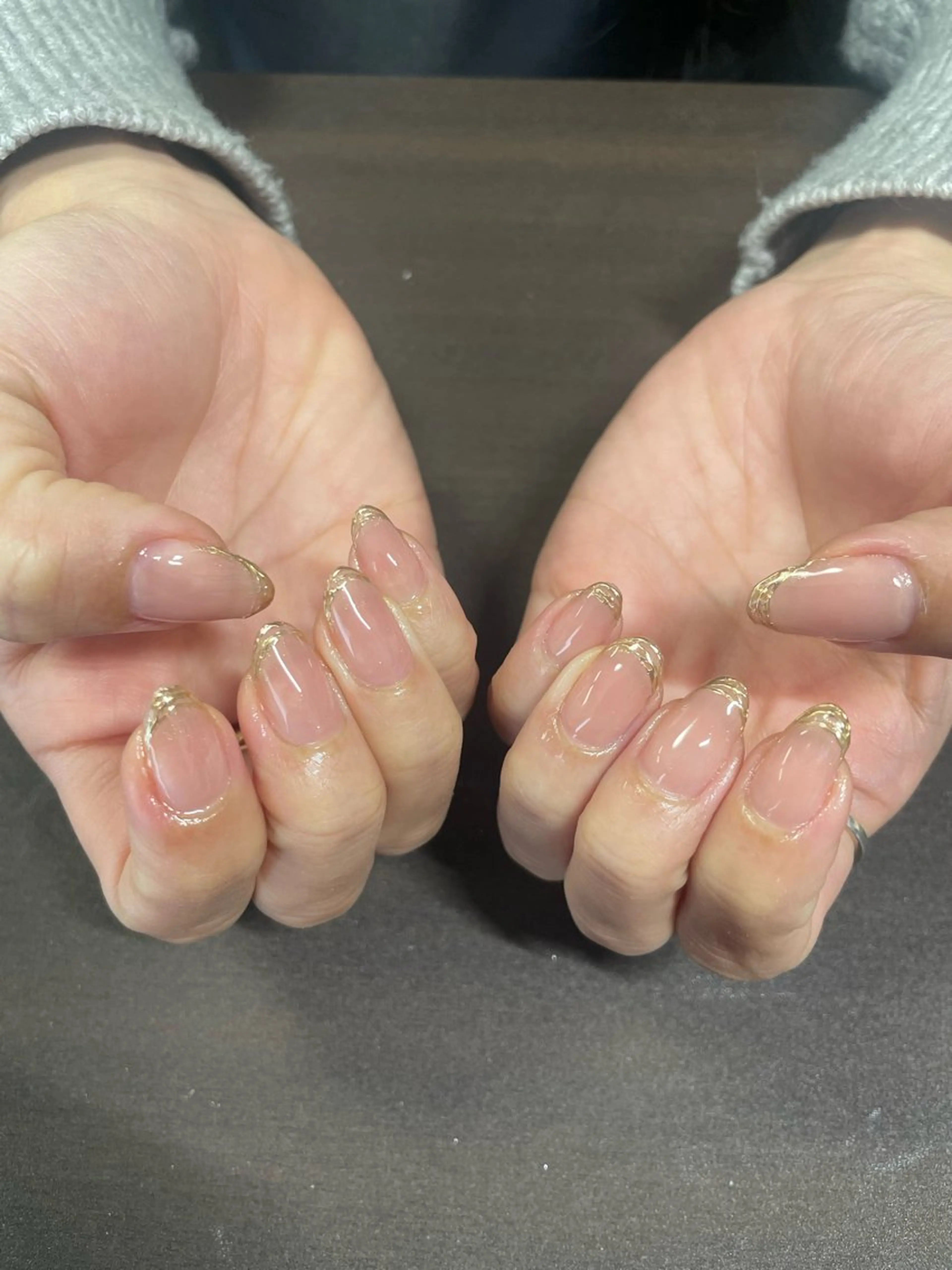 ネイル フレンチネイル ミラーネイル Kuroki Yurikaのネイルデザイン