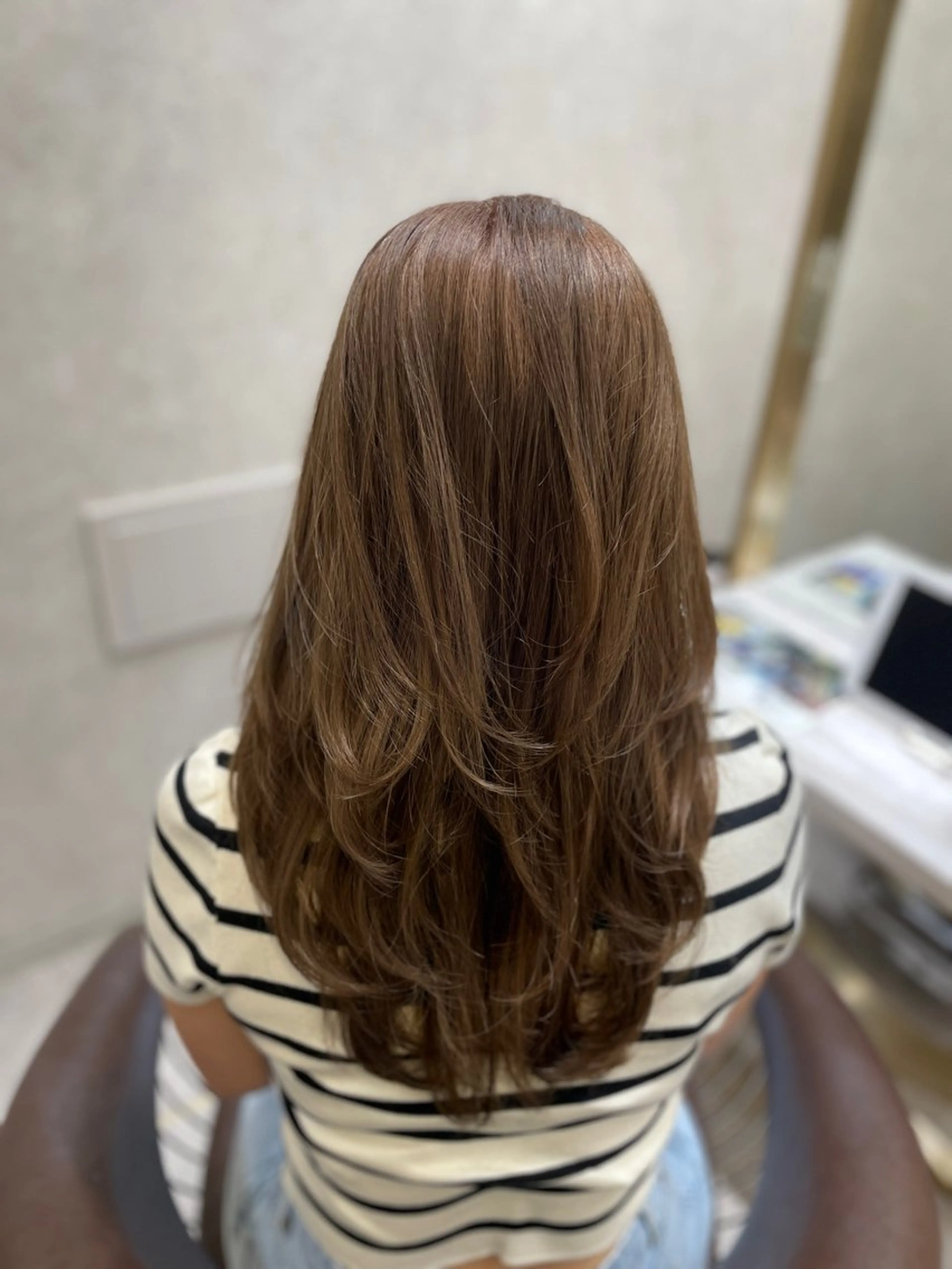 セミロング カット ヘアカラー MOE 福岡韓国ヘア✧︎のヘアスタイル