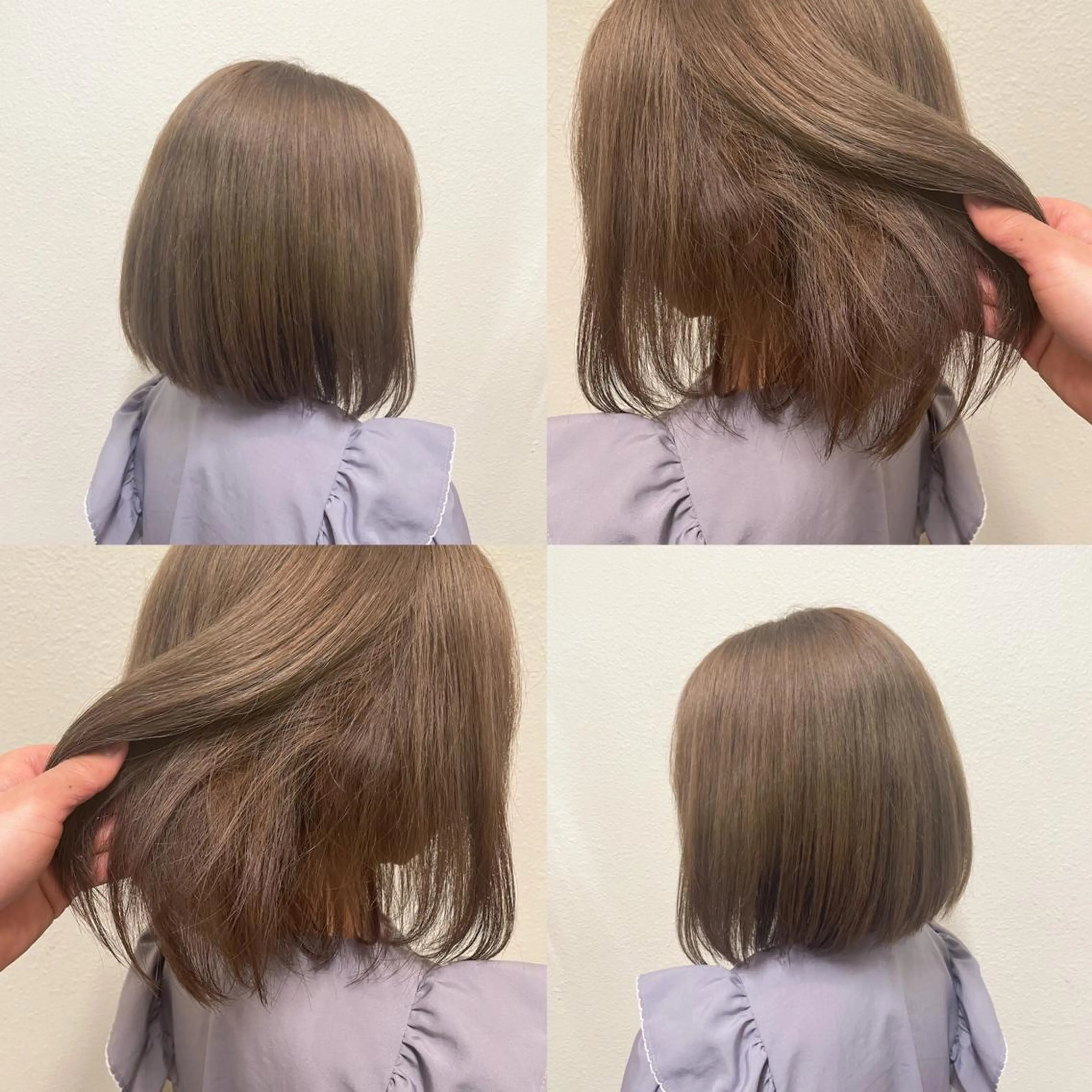 ショート カラー ヘアアレンジ ベージュカラー ミルクティーベージュ 新宿/顔周りカット/ レイヤー/がっきーのヘアスタイル