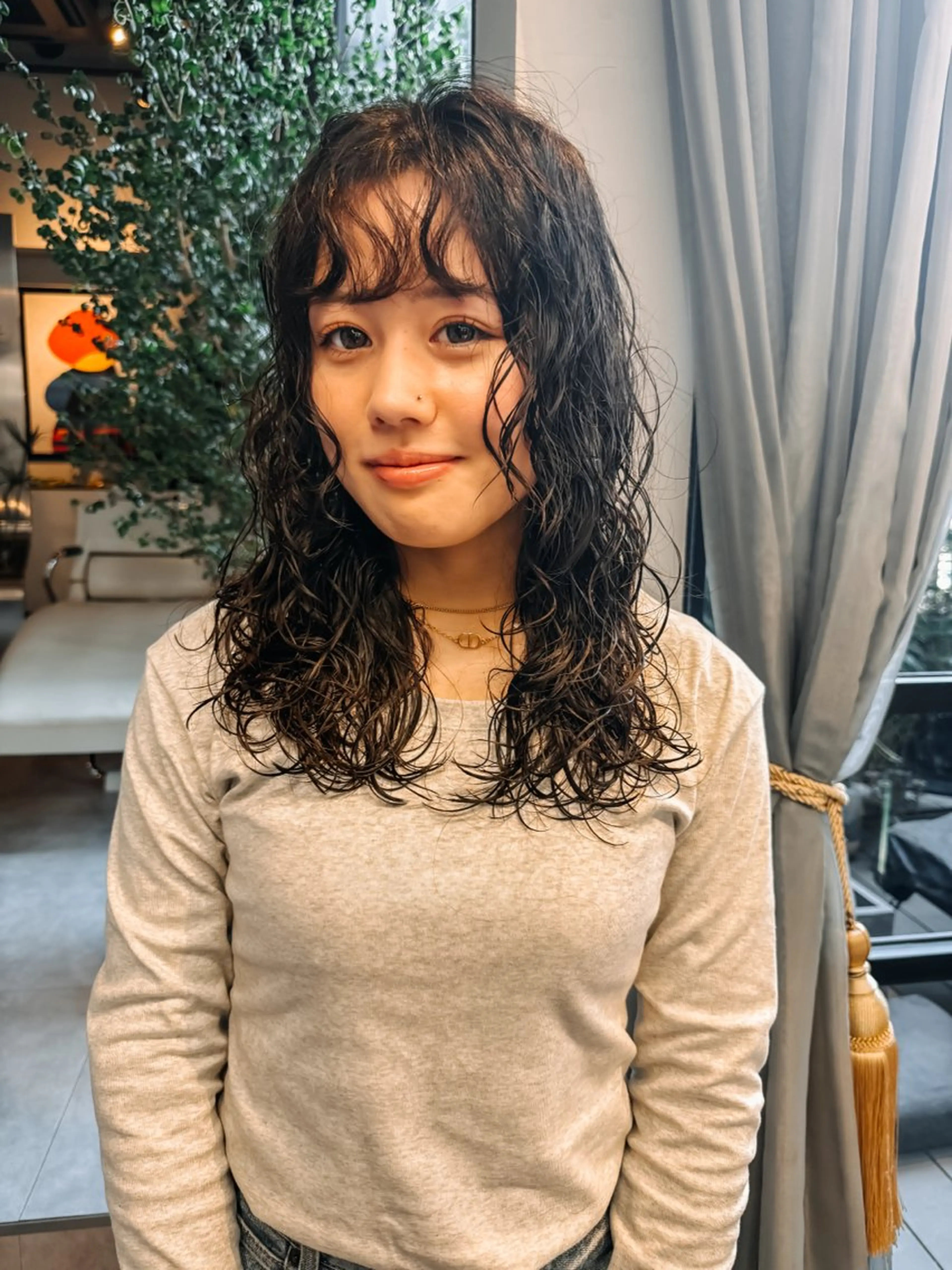 セミロング パーマ セミロングパーマ カット パーマ トリートメント KEI パーマ/レイヤーのヘアスタイル