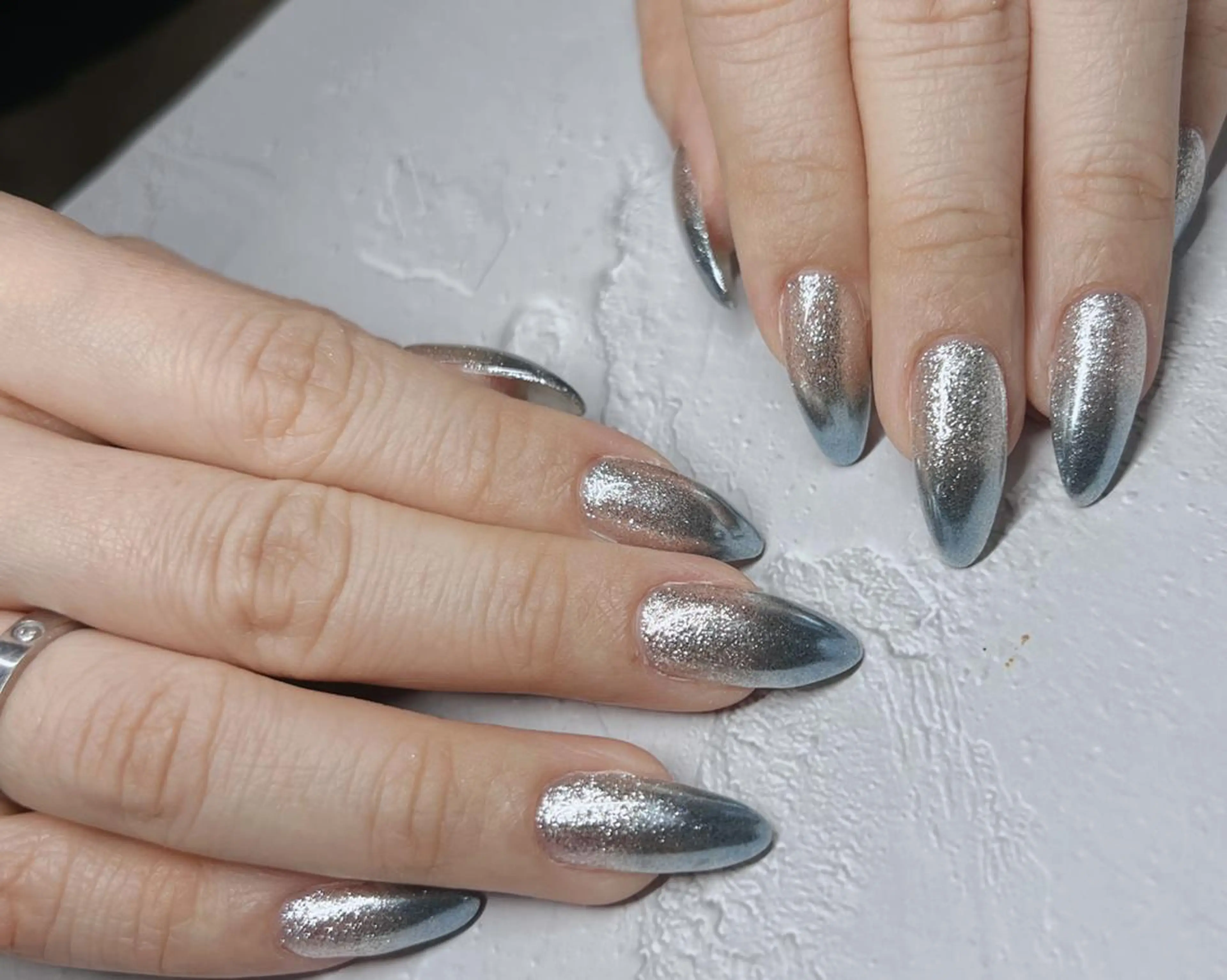 ネイル 長さ出し フレンチネイル ジェルネイル ガラスフレンチ 韓国ネイル MoriseNail Jr研修💜イシダのネイルデザイン