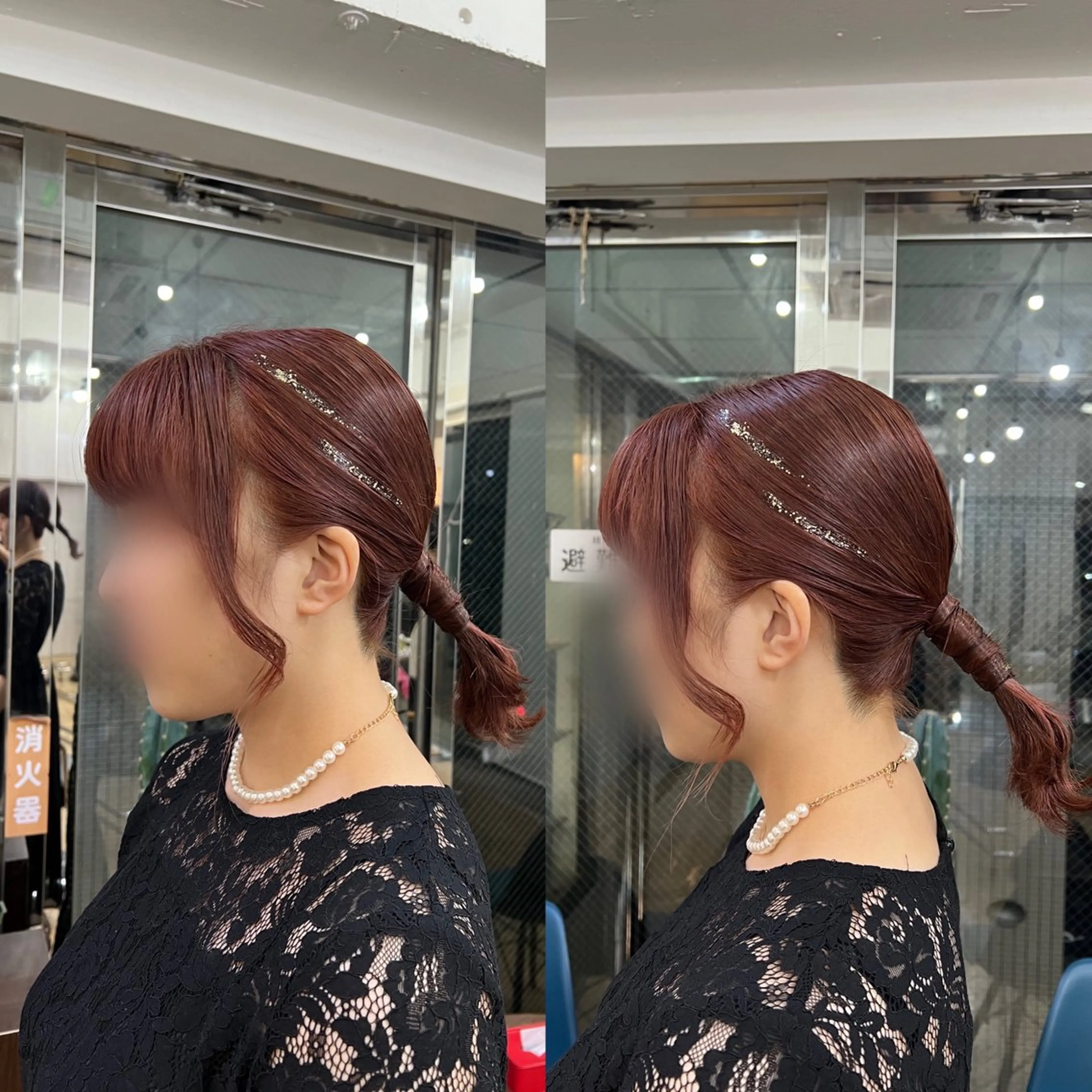 セミロング ヘアアレンジ ヘアセット ハイライト/レイヤー /ハイトーン/AOIのヘアスタイル