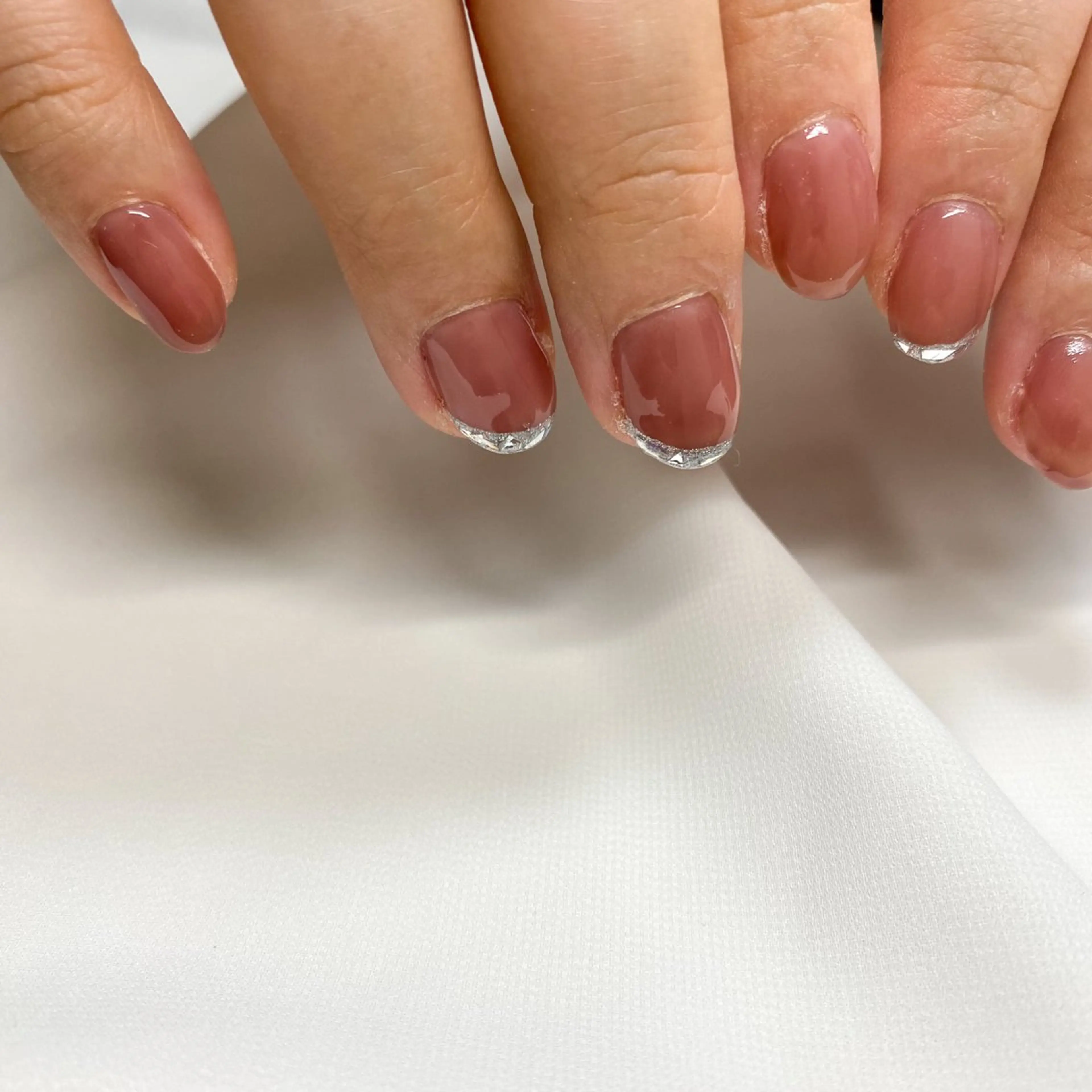 ネイル フレンチネイル ガラスフレンチ ネイル空間所属・muguet🎀 chikaのネイルデザイン