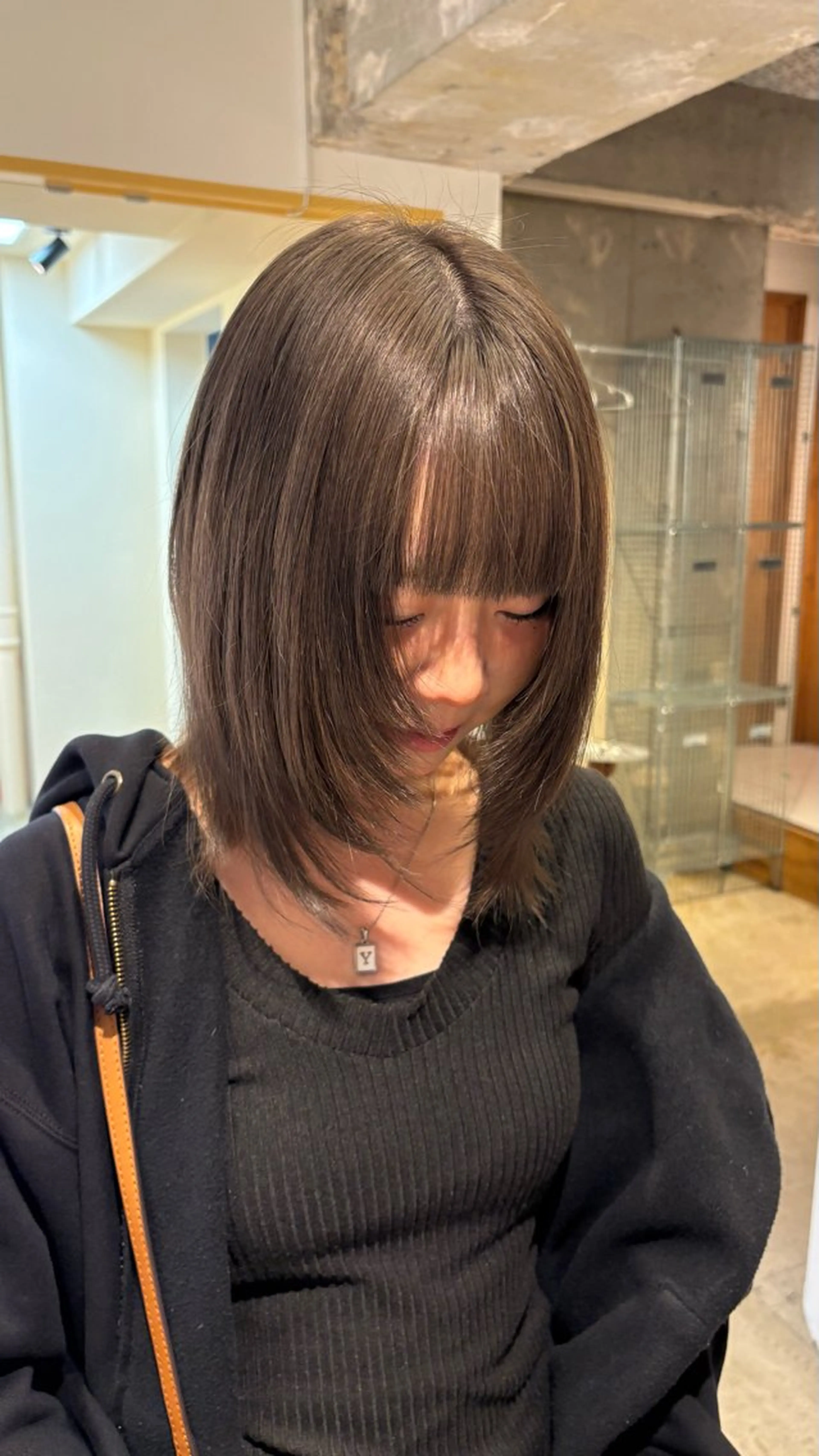 ミディアム カラー ブラウンカラー 透明感カラー パ ルのヘアスタイル