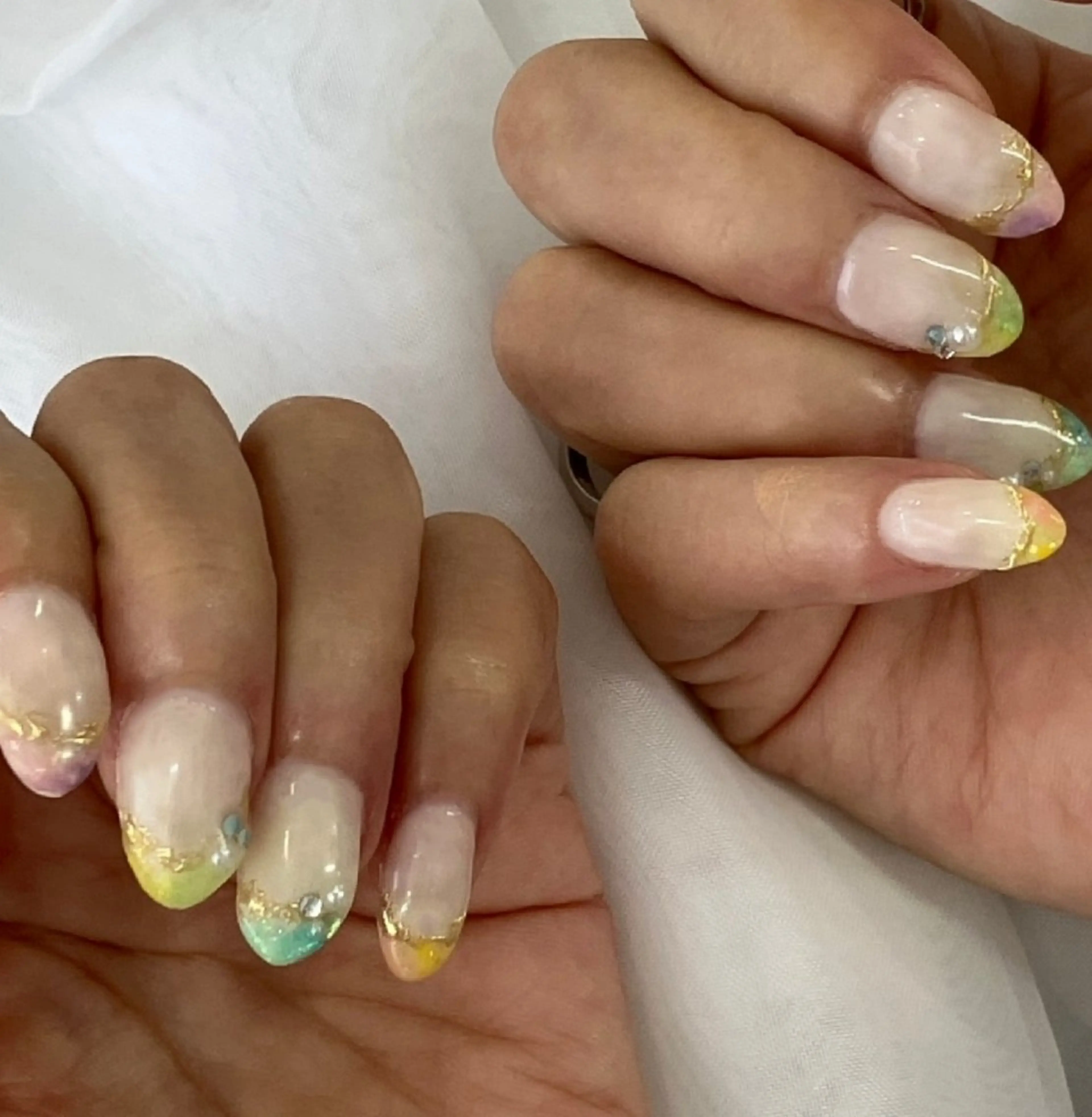 ネイル ミラーネイル 夏ネイル ハンドネイル felicita fumi♡のネイルデザイン