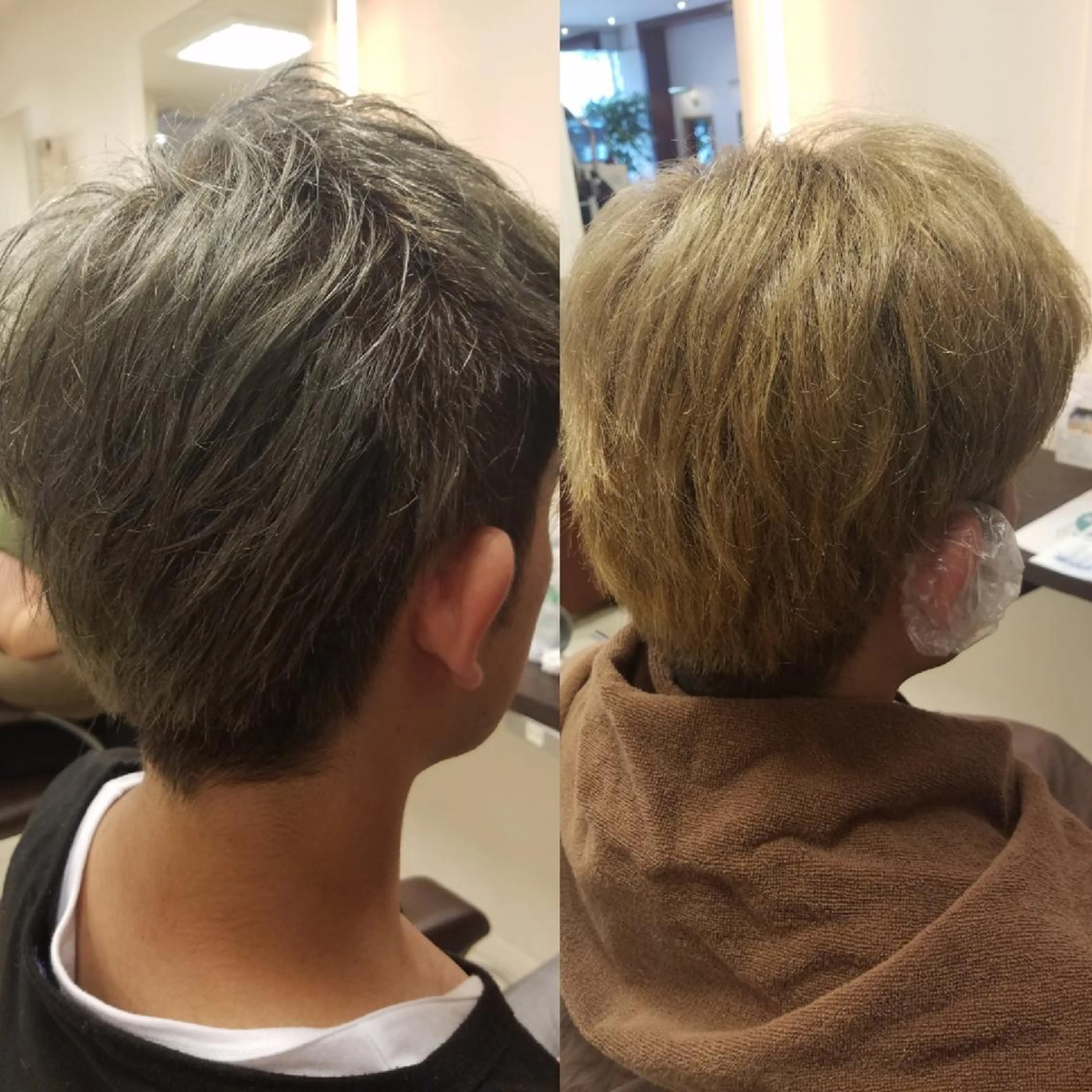 カラー アッシュ ブリーチ 麻里 杏彩のヘアスタイル