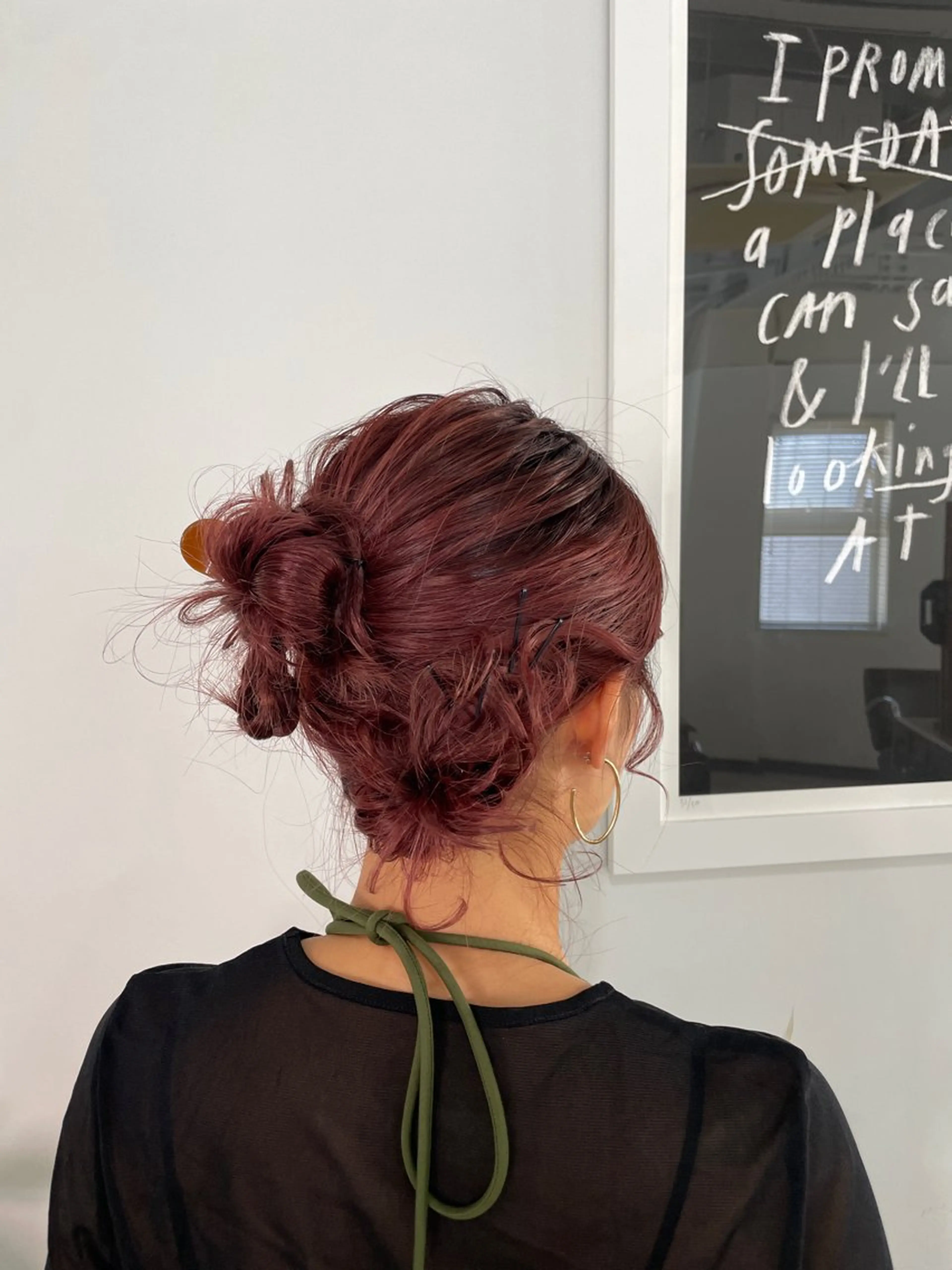 セミロング お団子ヘア ヘアセット TIDEHAIRTAKATSUKI所属・TIDEHAIR SHUKAのヘアスタイル