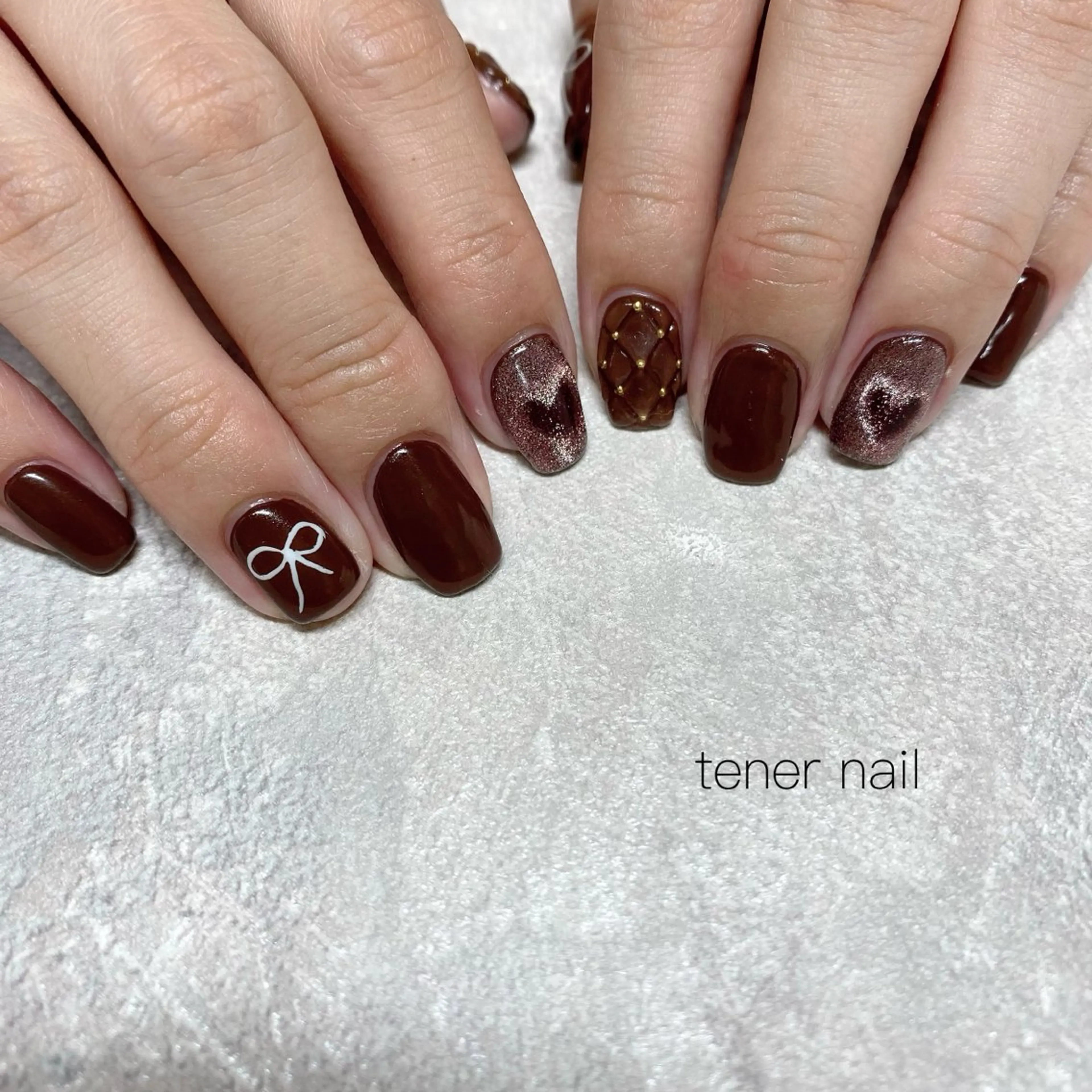 ネイル ハート マグネットネイル ハンドネイル テネルネイル tener nailのネイルデザイン