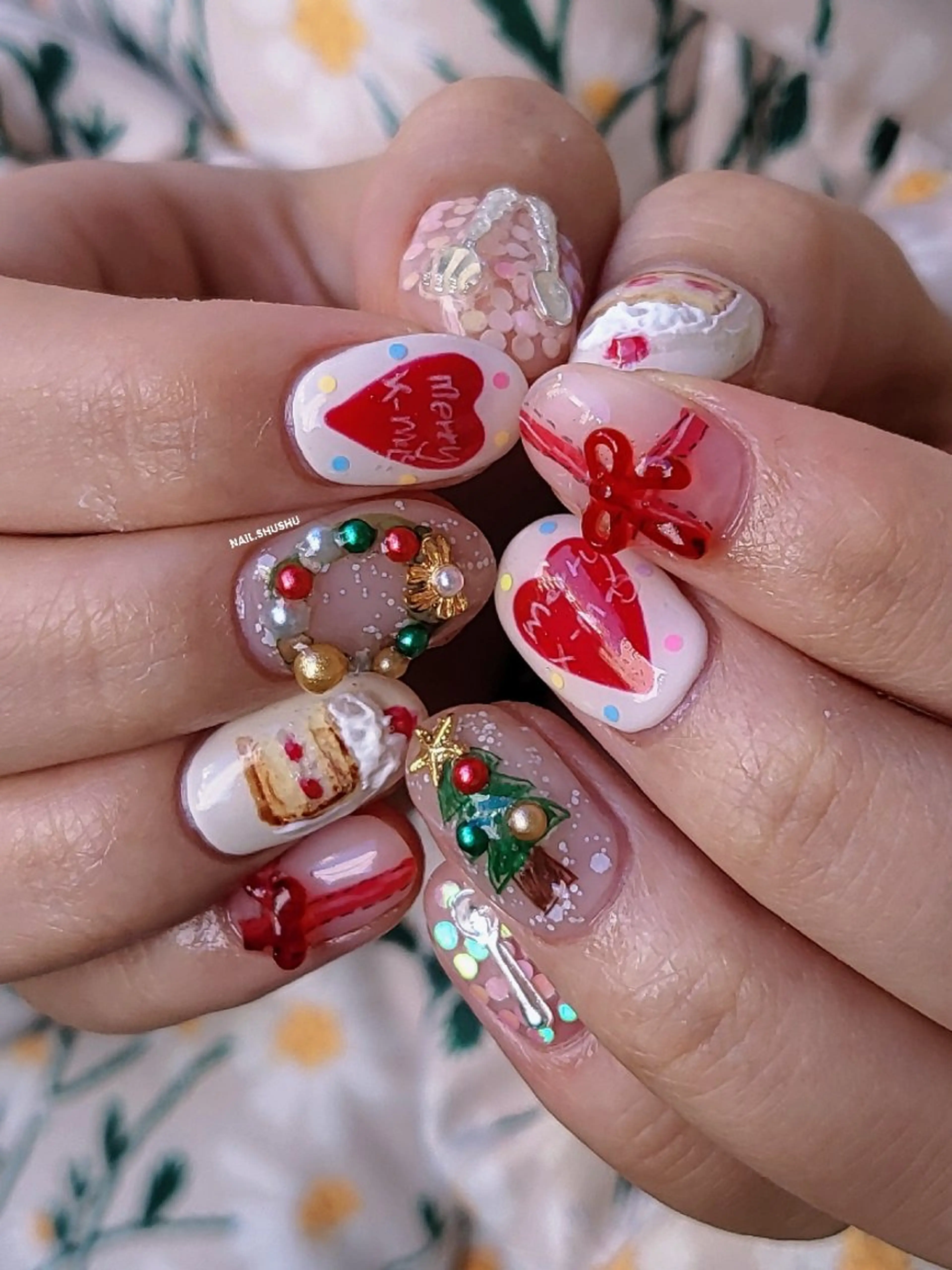 ネイル ハンドネイル 3dパーツ/流行り 👧shushu❤️のネイルデザイン
