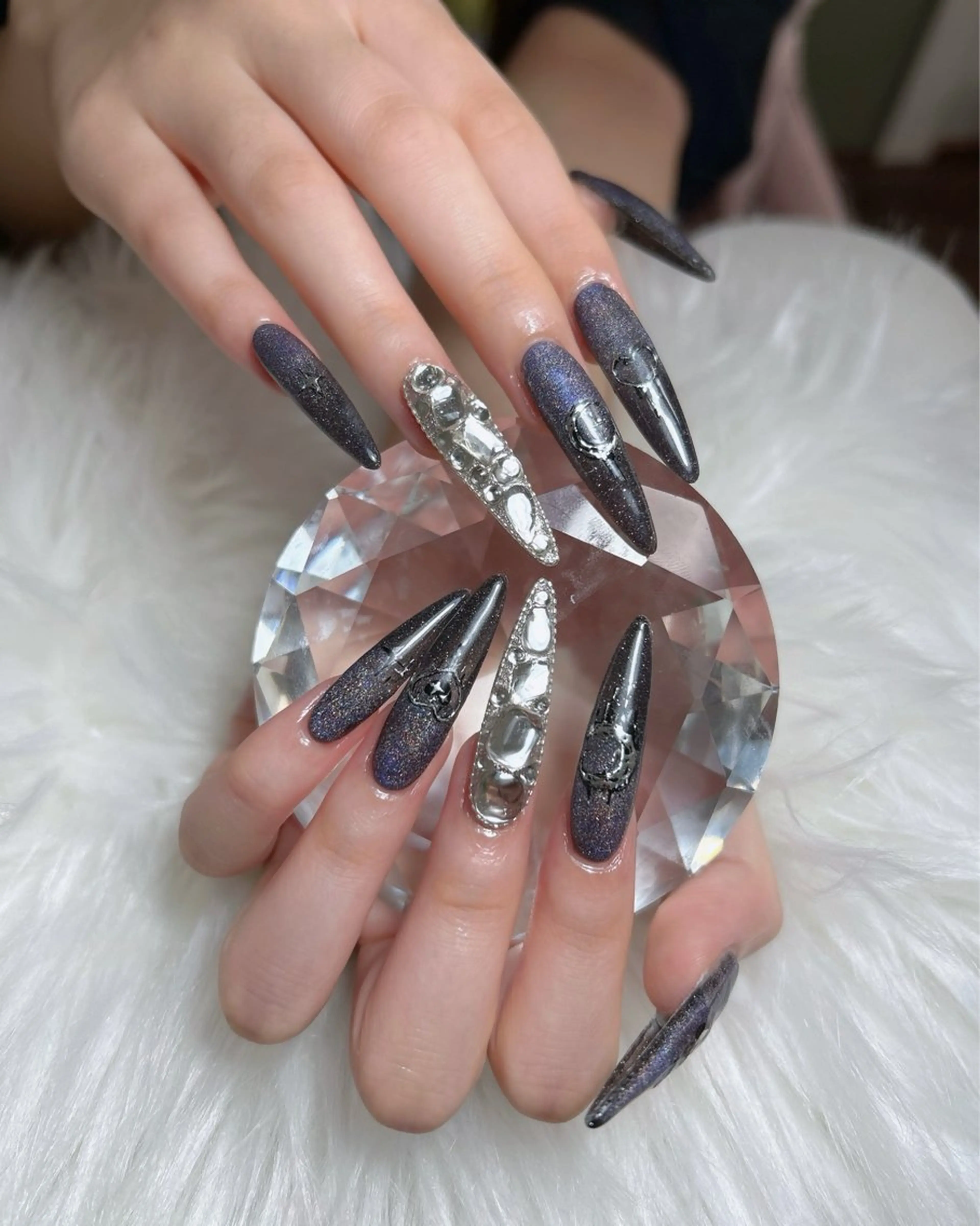 ネイル アートネイル オーロラネイル チークネイル 長さ出し フットネイル Chan nailsのネイルデザイン