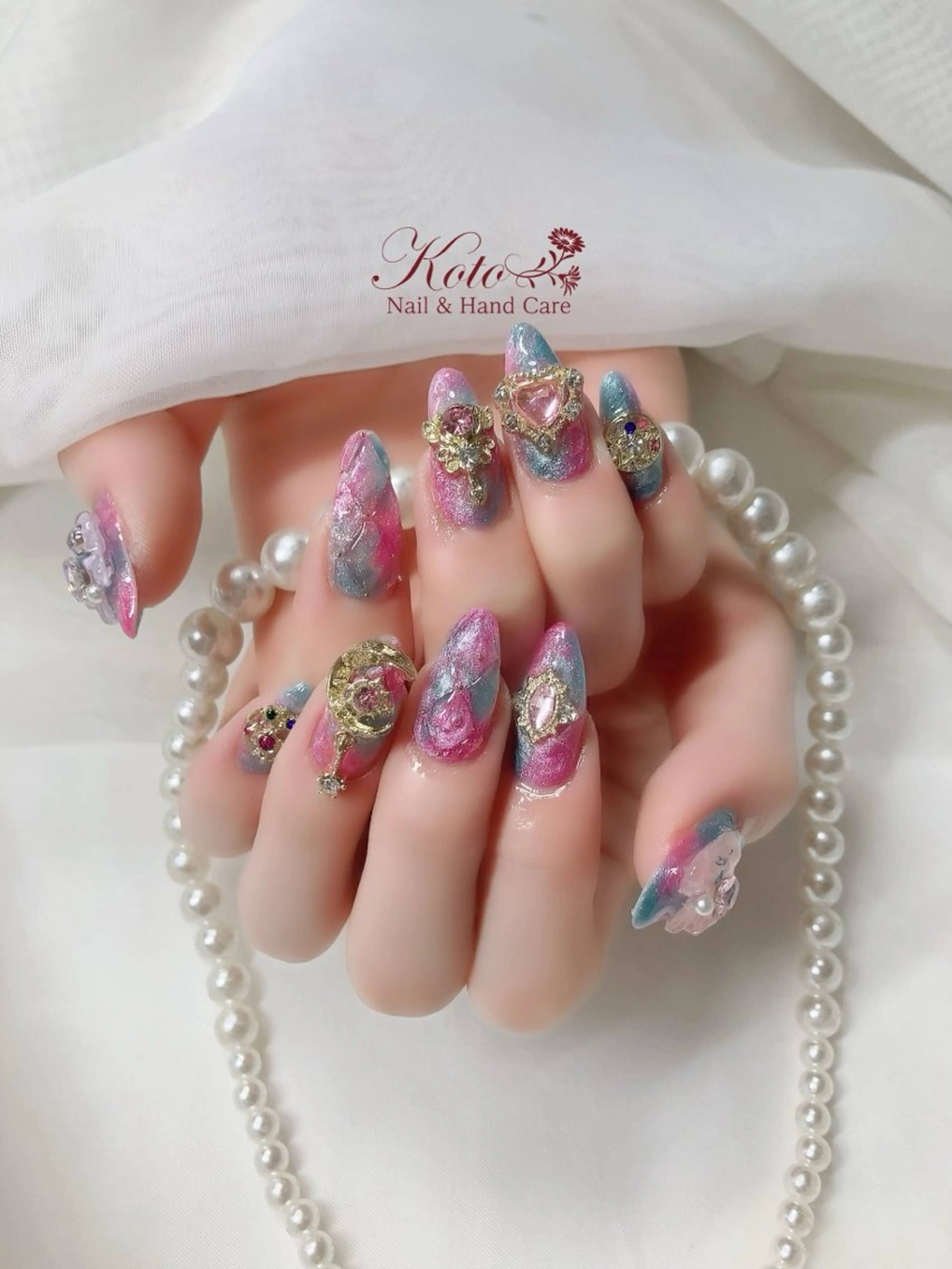 ネイル 長さ出し ジェルネイル 持ち込み ニュアンスネイル 赤色 ハンドネイル Nail Salon KOTOのネイルデザイン