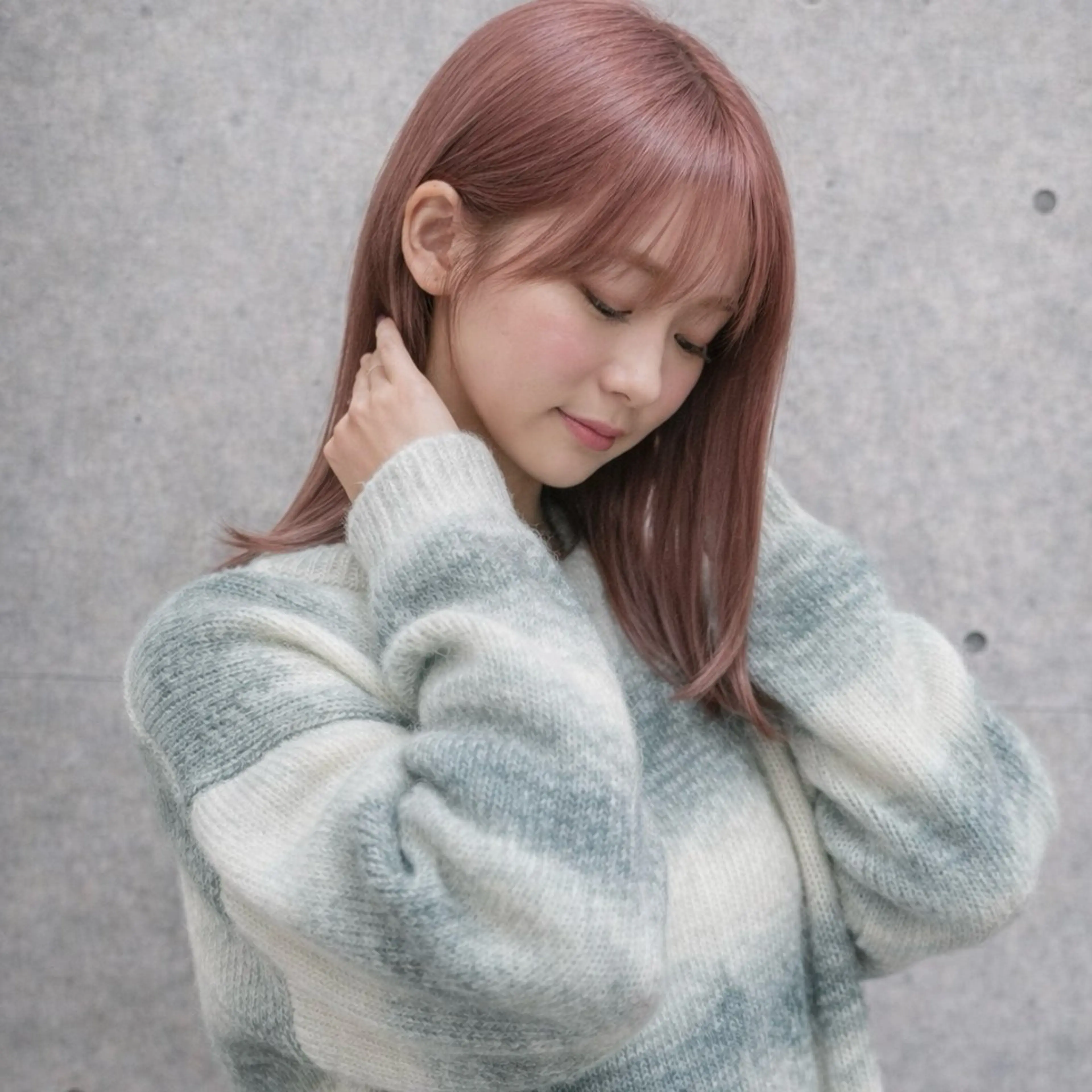 ミディアム カラー カット ヘアカラー トリートメント 一ノ瀬 暁のヘアスタイル