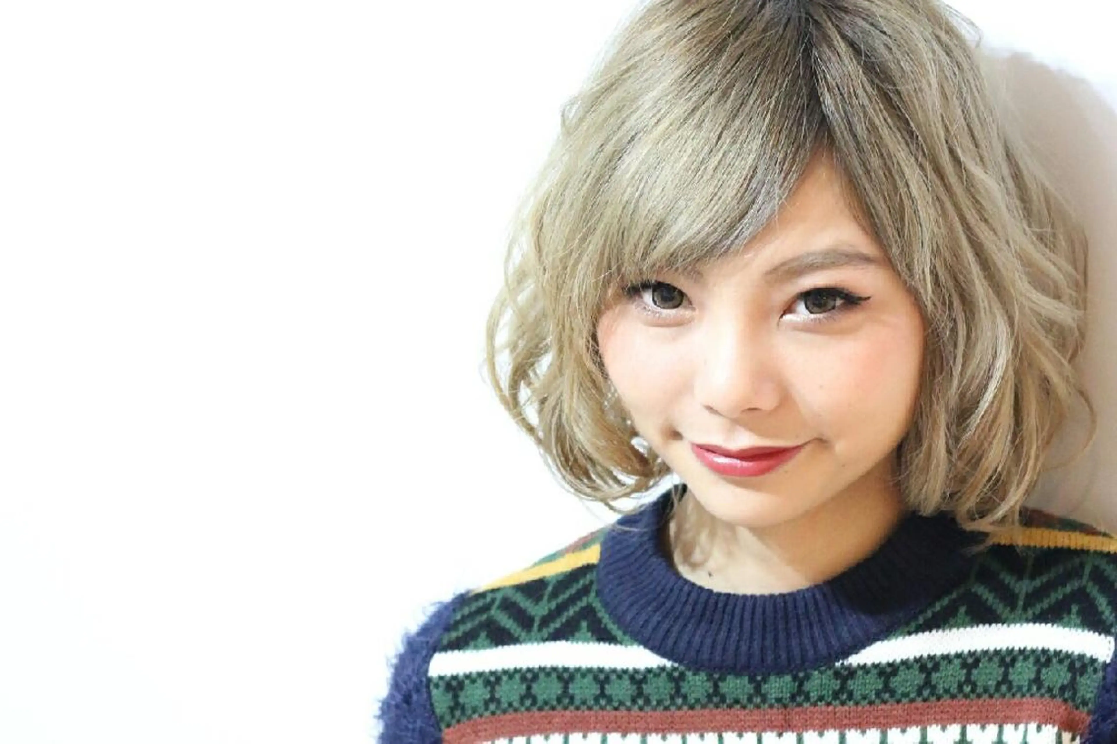 ミディアム ショート セミロング 原木 康臣のヘアスタイル