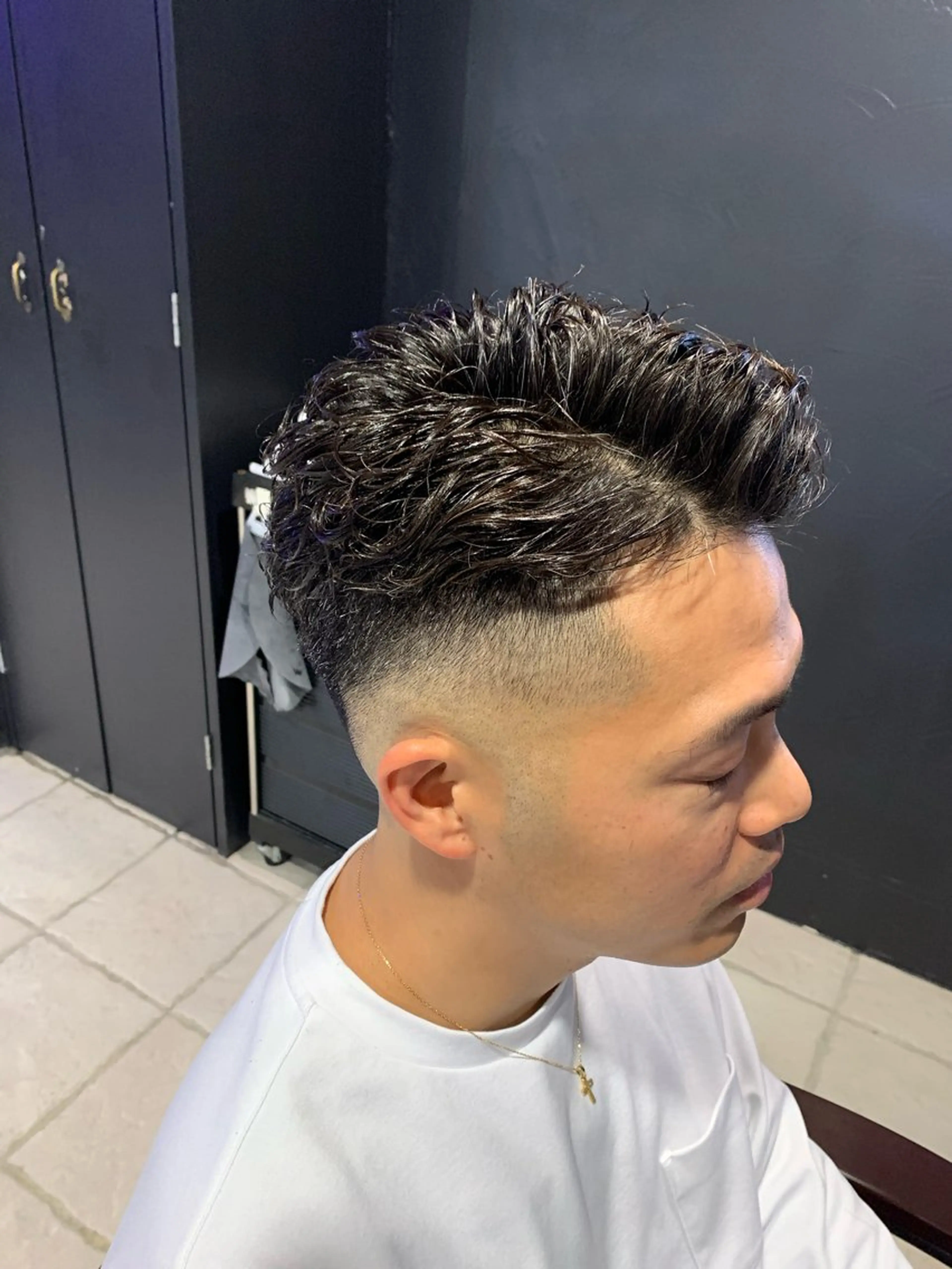 ショート カット パーマ ヘアセット メンズパーマ/難波/ 心斎橋　室園亮佑のヘアスタイル