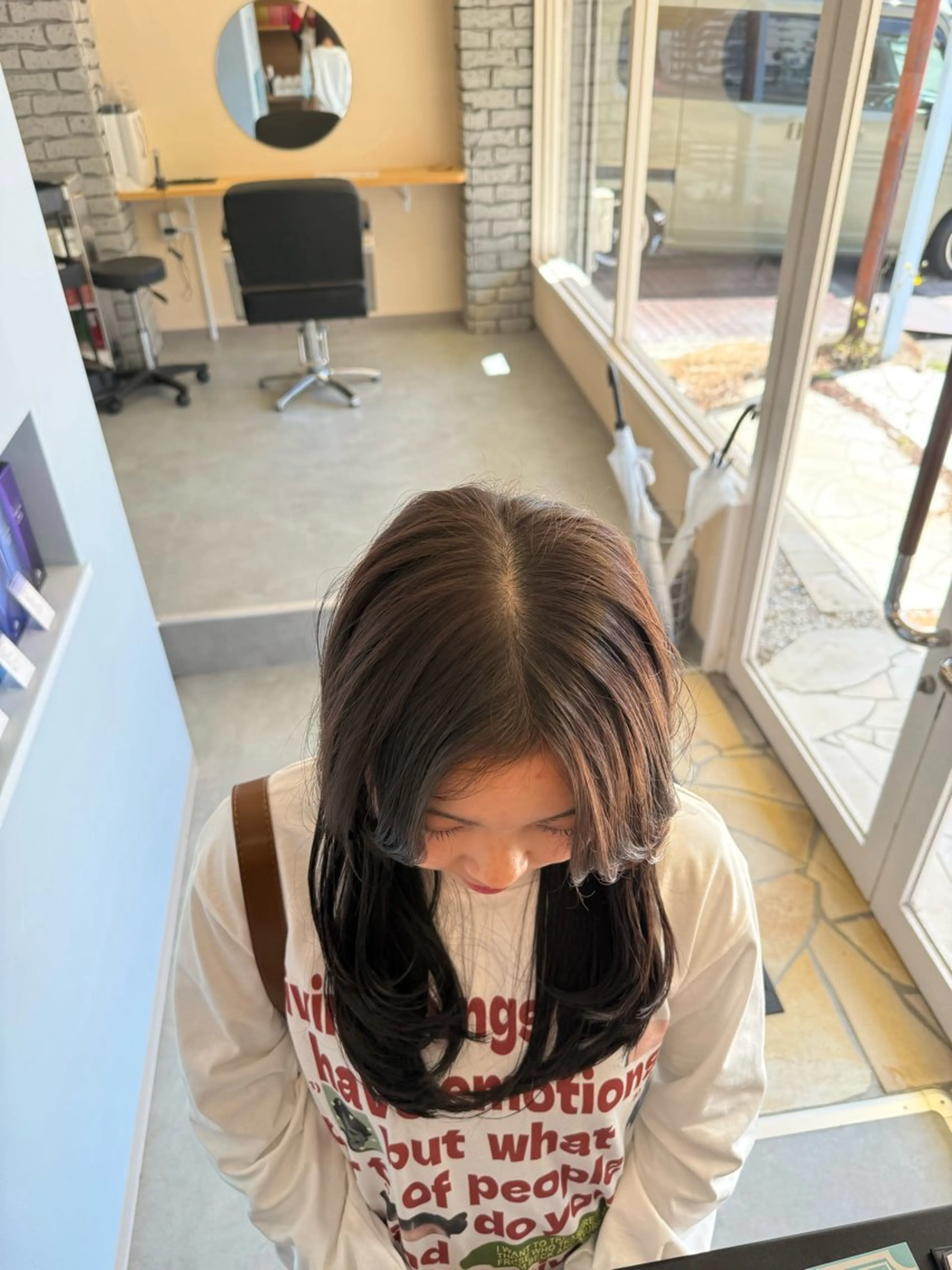 セミロング カット ヘアカラー トリートメント 透明感カラー🫧 🍒久留米美容室のヘアスタイル