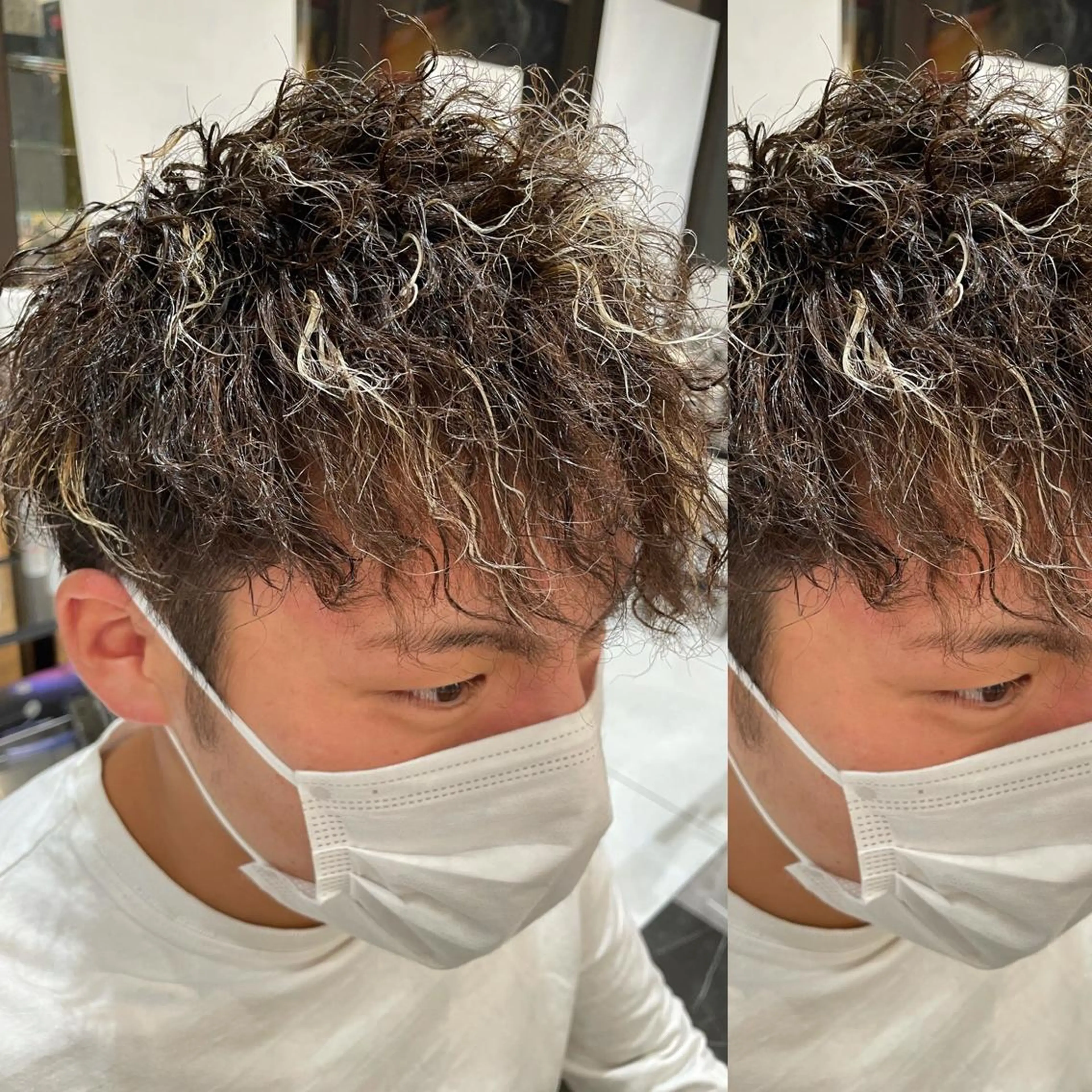 ショート カラー パーマ メンズ カット ヘアカラー トリートメント メンズヘア特化 崎田 成人のヘアスタイル
