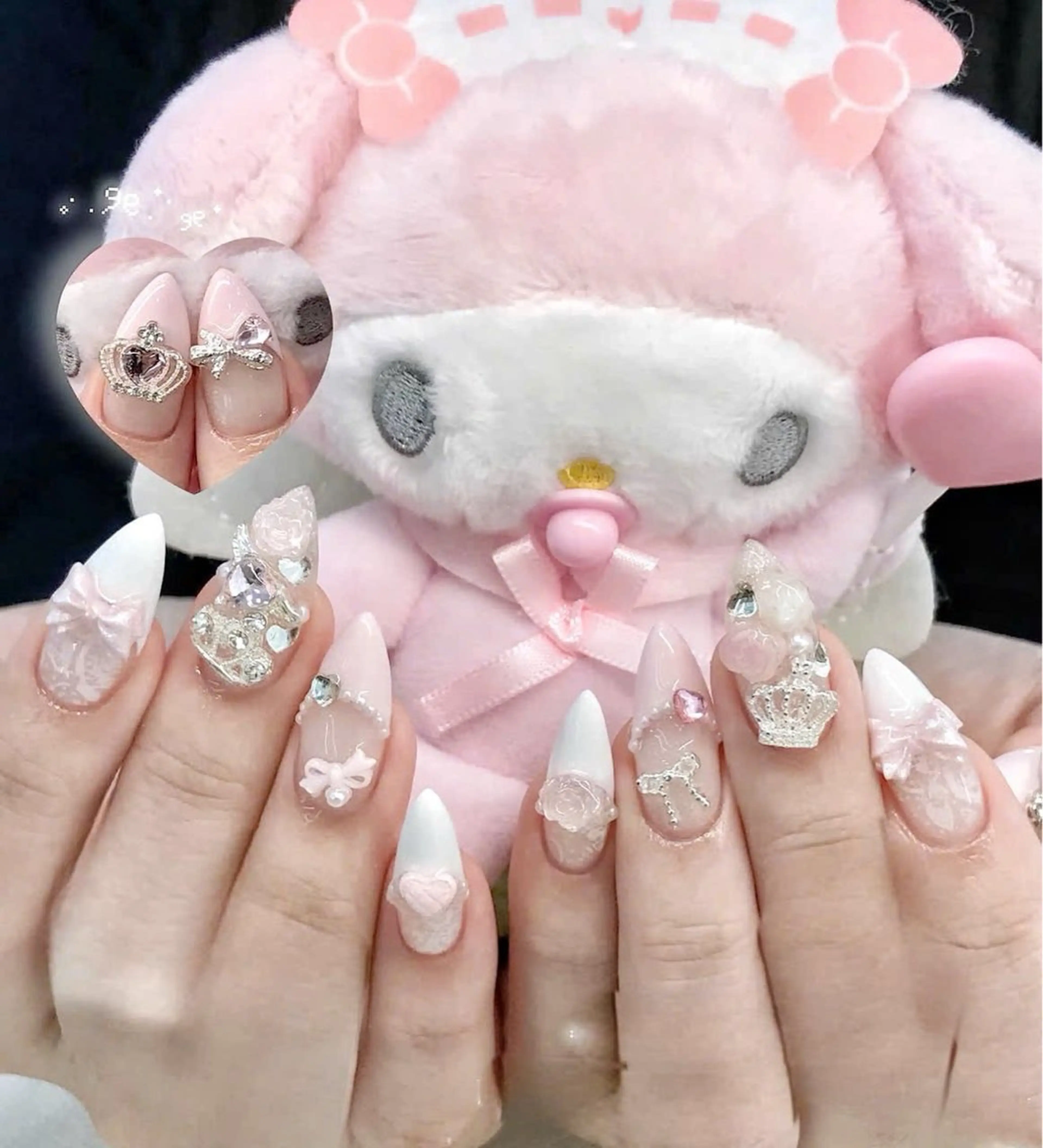 ネイル フレンチネイル キラキラネイル マグネットネイル ミラーネイル ニュアンスネイル Lina所属・MeiMei Nail モデル募集のネイルデザイン