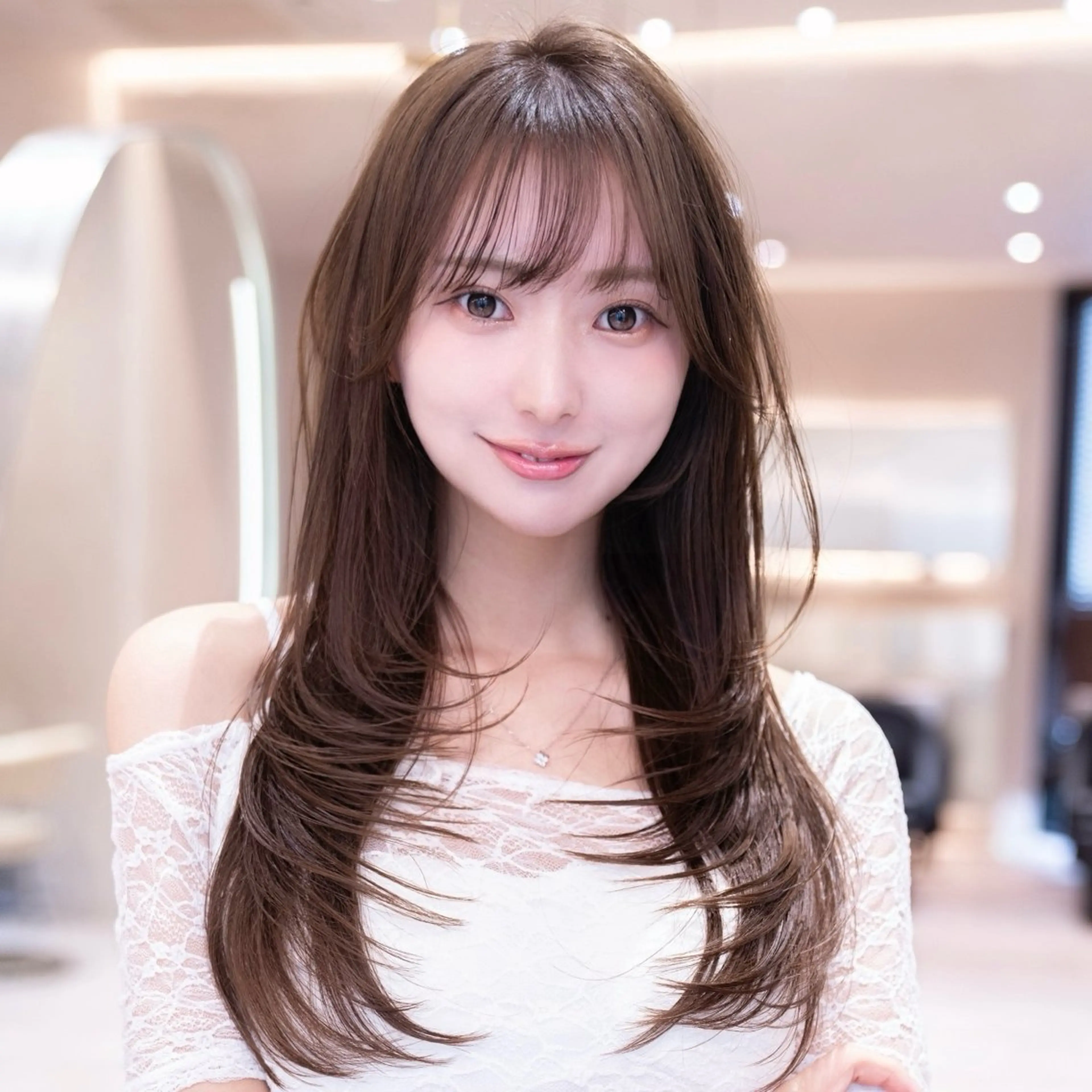 ロング ボブ 顔まわりレイヤー 顔周りカット ハッシュカット 髪質改善 driP. by HAVANA原宿所属・原宿/韓国/髪質改善 /レイヤー/ボブのヘアスタイル