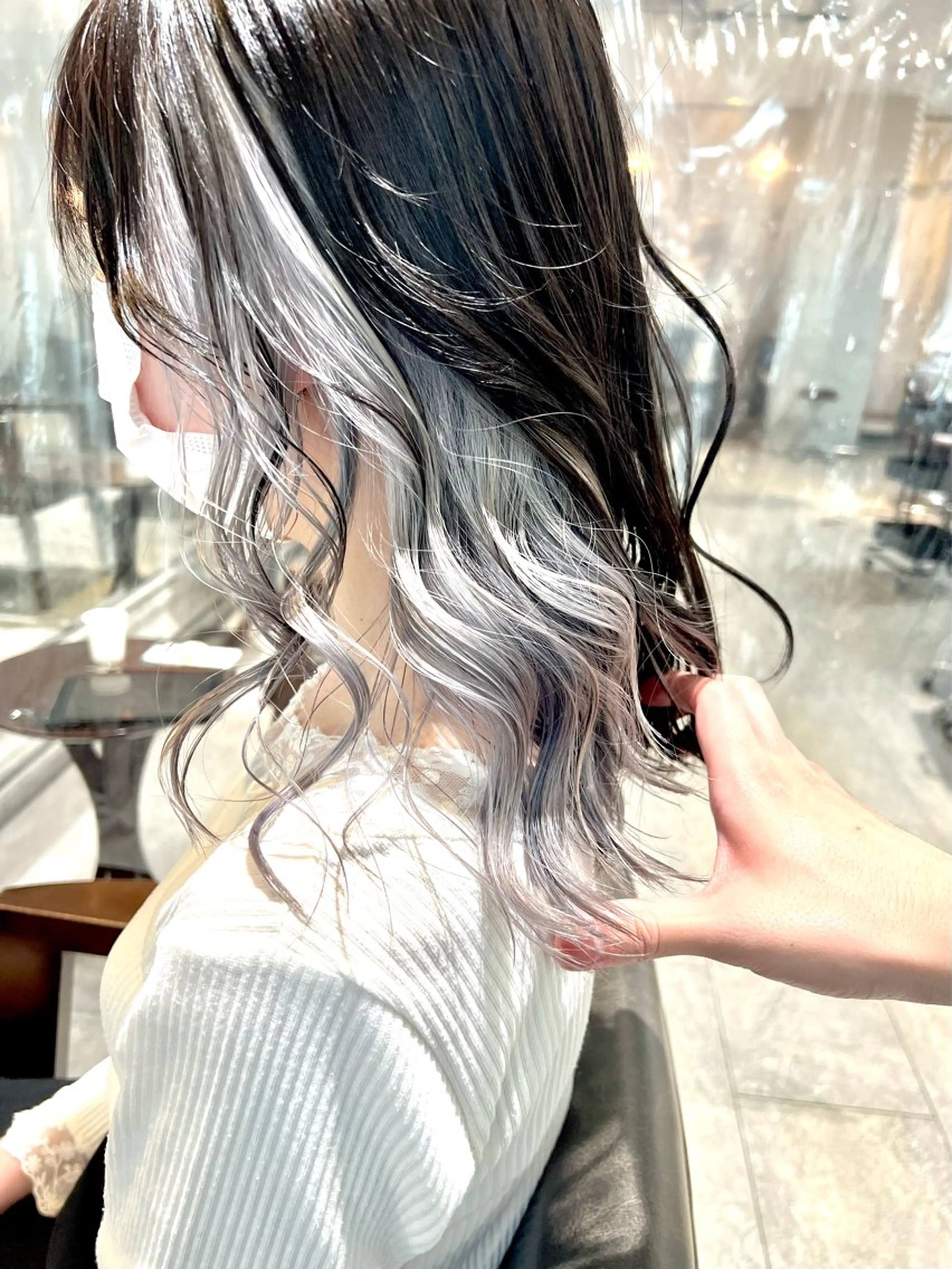 セミロング カラー ヘアアレンジ ヘアカラー トリートメント ヘッドスパ ヘアセット 🌈インナーカラー ‘ショウマ’🌈のヘアスタイル