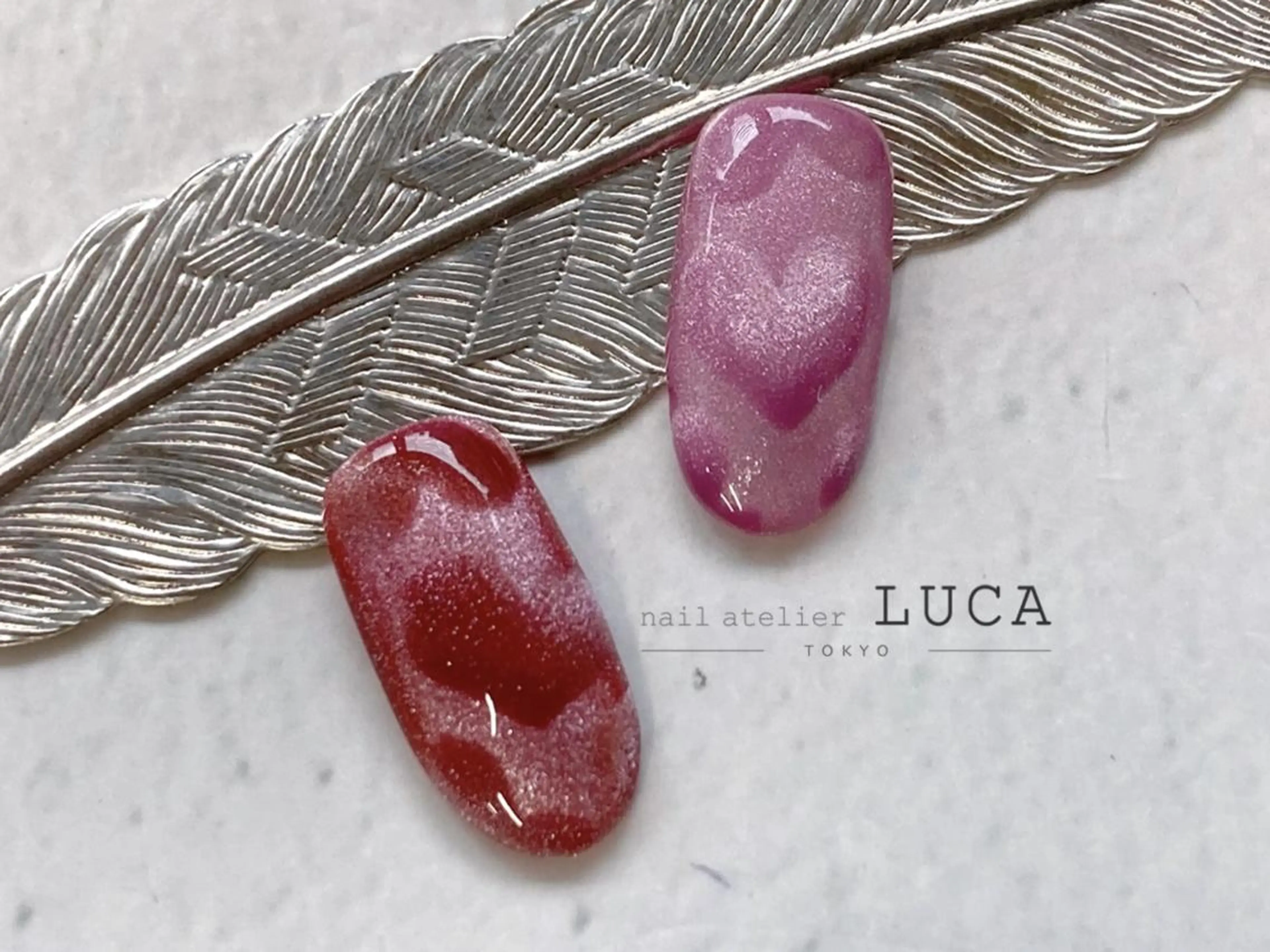 ネイル アートネイル オーロラネイル クリアネイル 長さ出し フットネイル ハンドネイル ネイルアトリエルカ スタッフのネイルデザイン