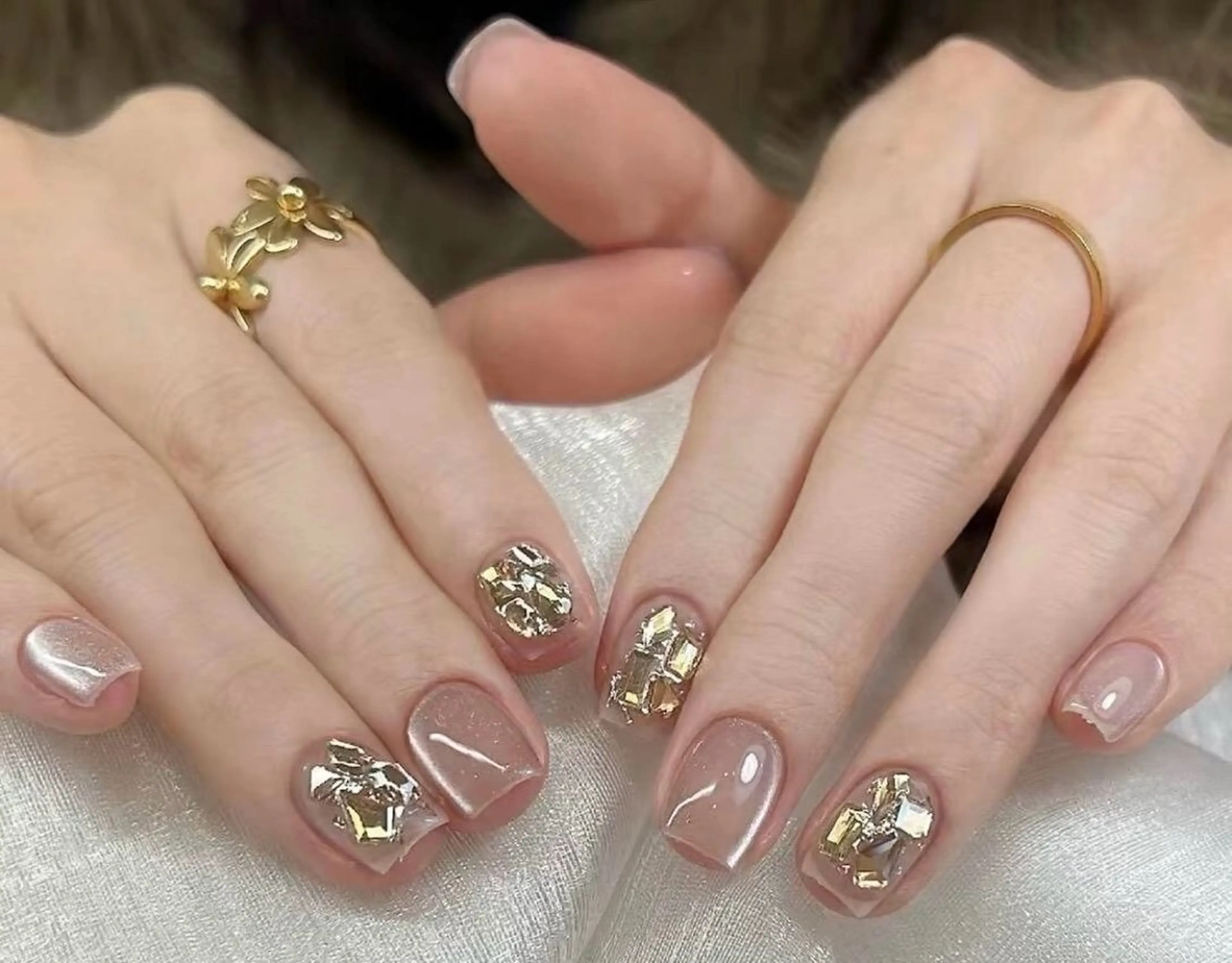 ネイル チークネイル 長さ出し フレンチネイル ガーリー 韓国ネイル sun nail池袋 モデル募集のネイルデザイン