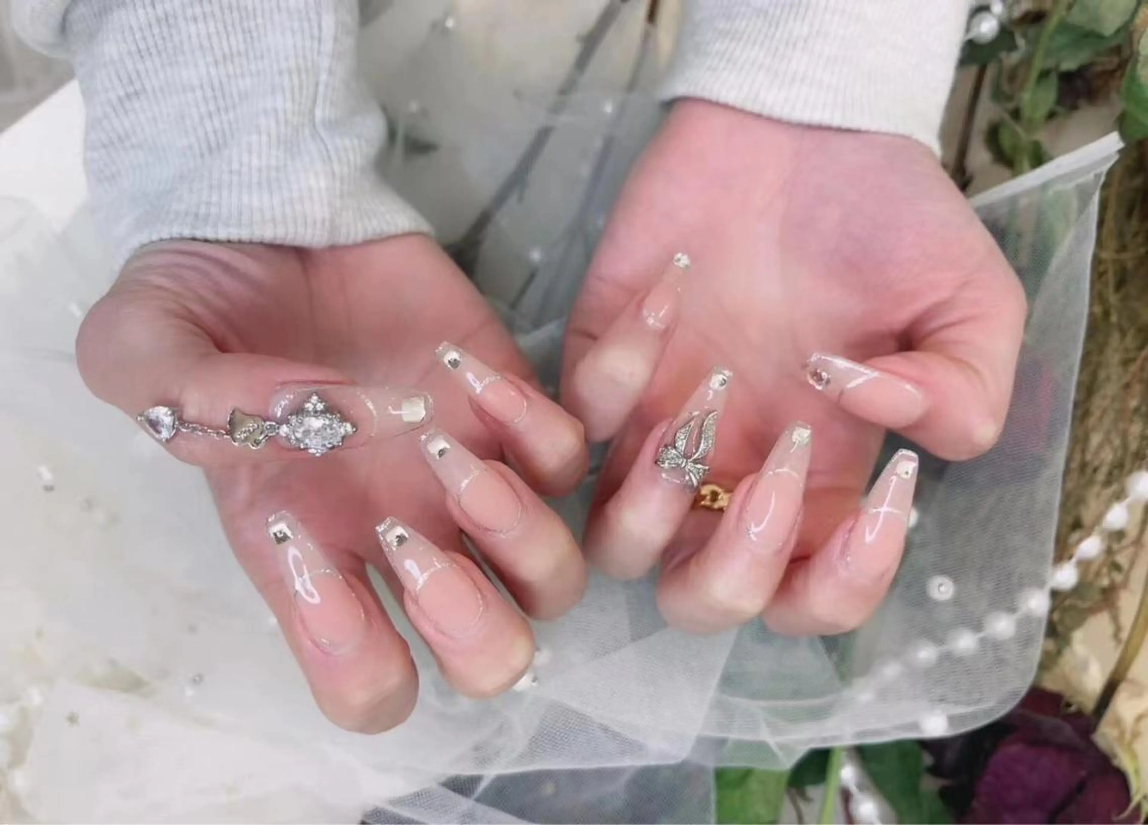 ネイル クリアネイル フレンチネイル ピンク Babarla Nailのネイルデザイン