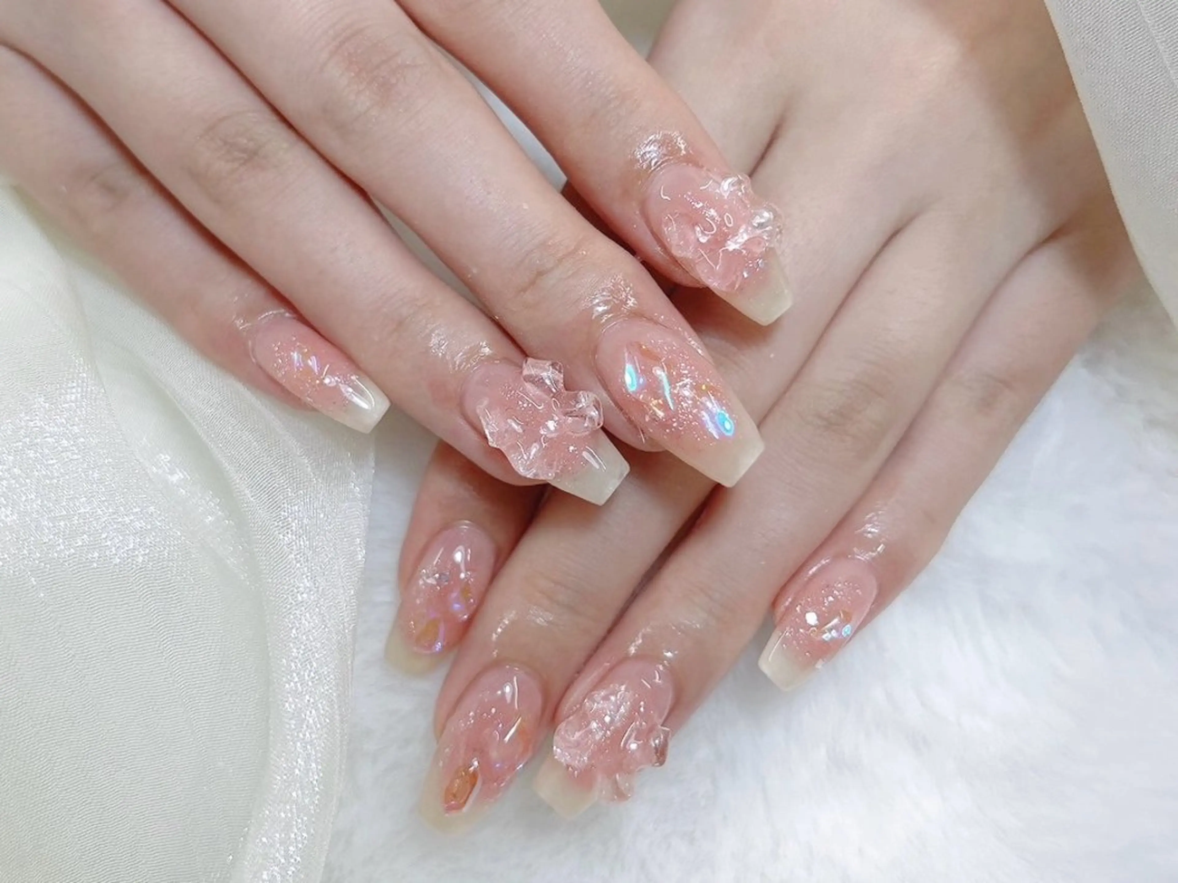 ネイル チークネイル キラキラネイル 韓国ネイル ワンホンネイル ハンドネイル Kanoネイル 大宮店のネイルデザイン