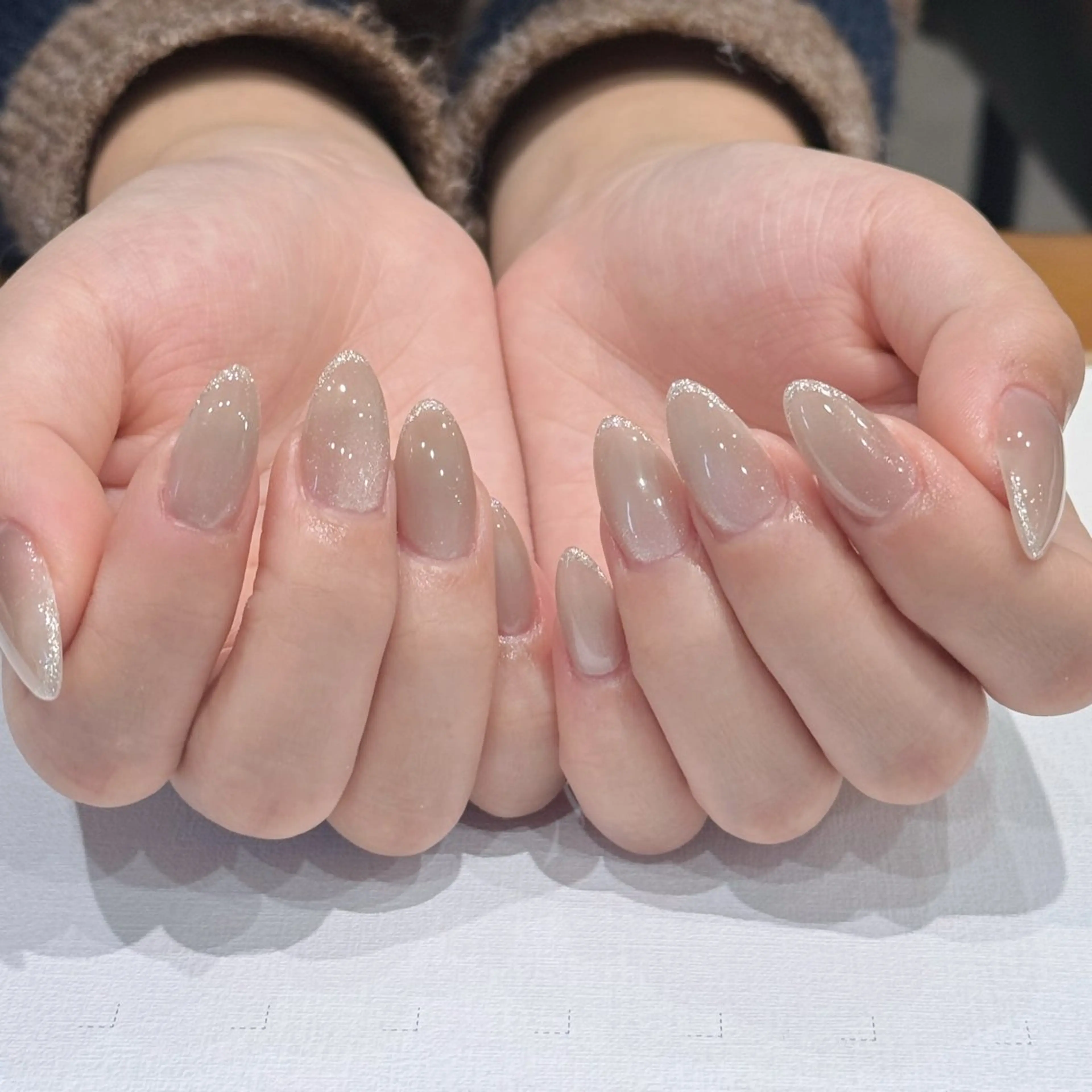 ネイル オーロラネイル ブルー チークネイル フットネイル フレンチネイル ハンドネイル JAN 168 池袋のネイルデザイン