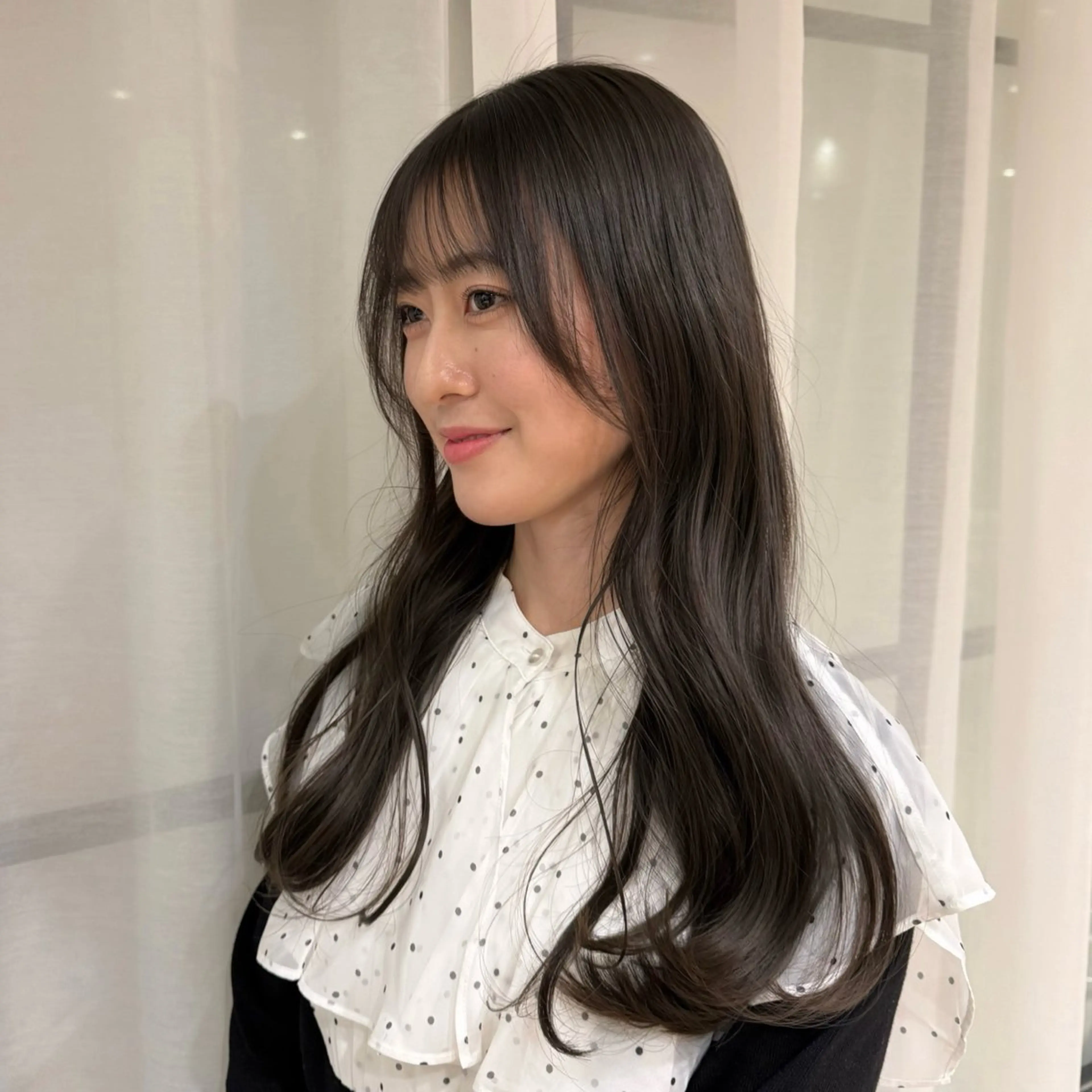 ロング カラー グレージュ オリーブグレージュ オリーブグレー カット ヘアカラー nana/ボブ/ レイヤー/梅田のヘアスタイル