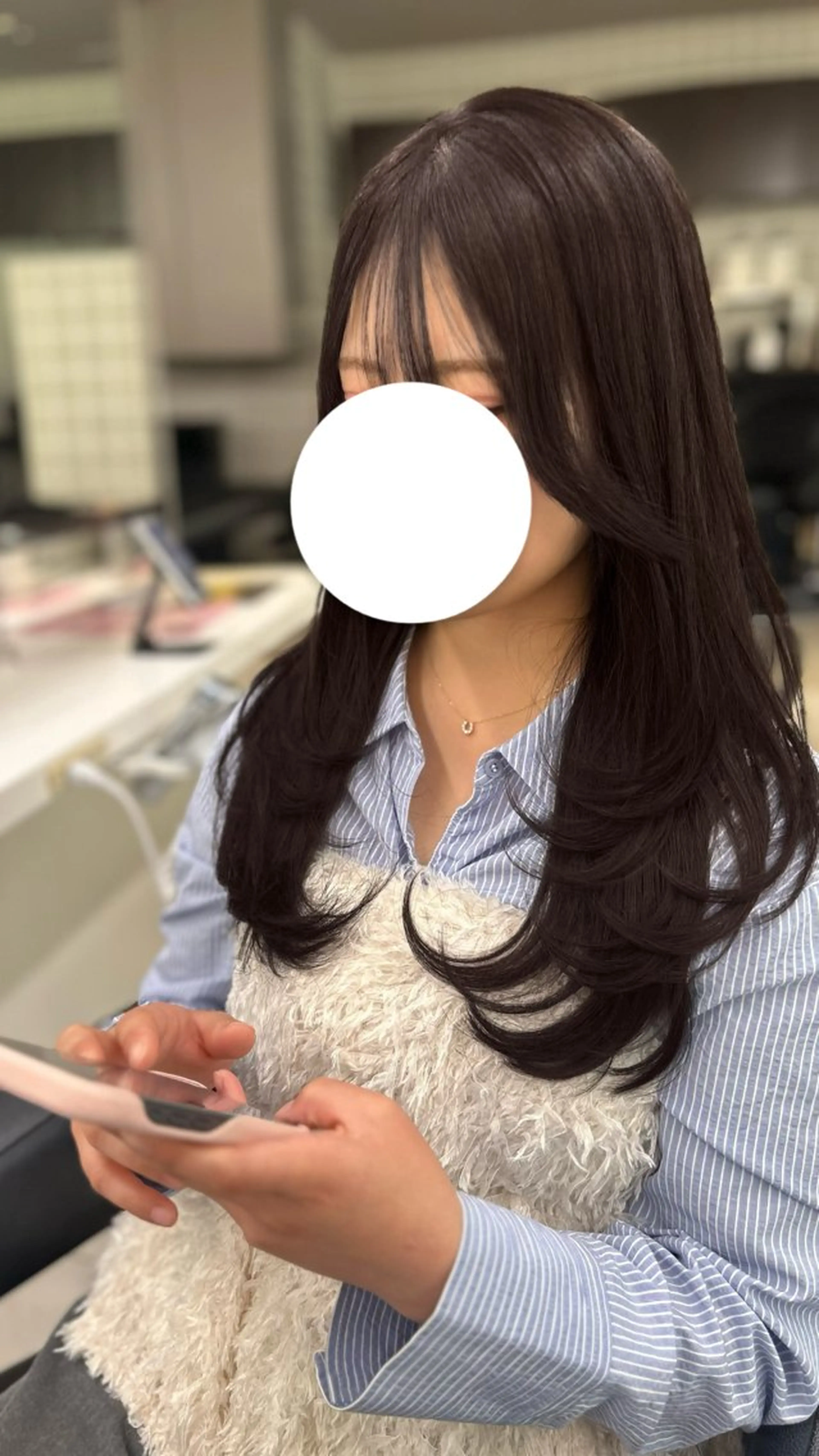 ロング カット ヘアカラー トリートメント 🤍透明感/韓国風/ レイヤー/優大🤍のヘアスタイル