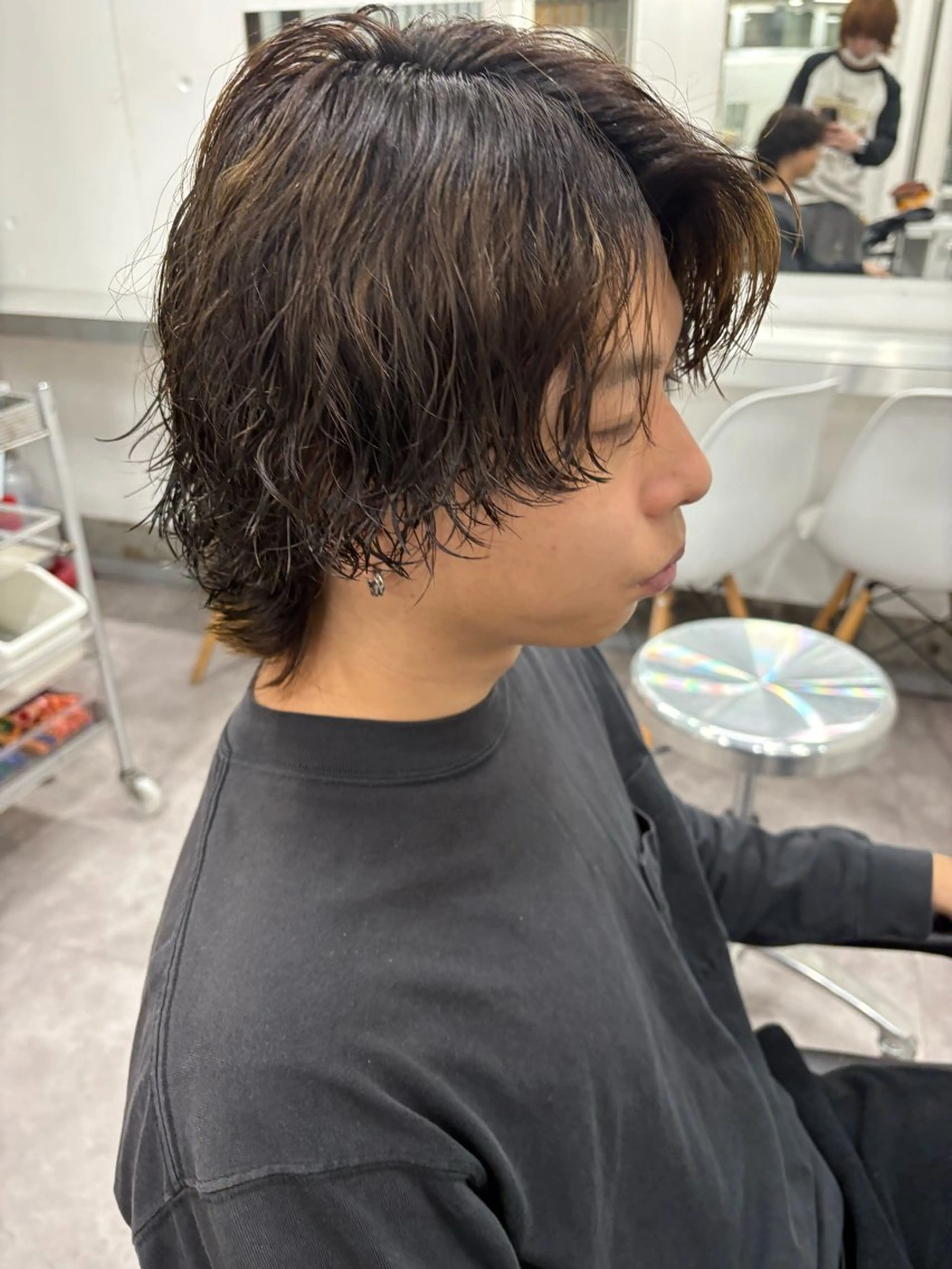 パーマ メンズ 波巻きパーマ メンズウルフカット ウルフカット カット パーマ パーマ特化/ カラー/廣田歩のヘアスタイル