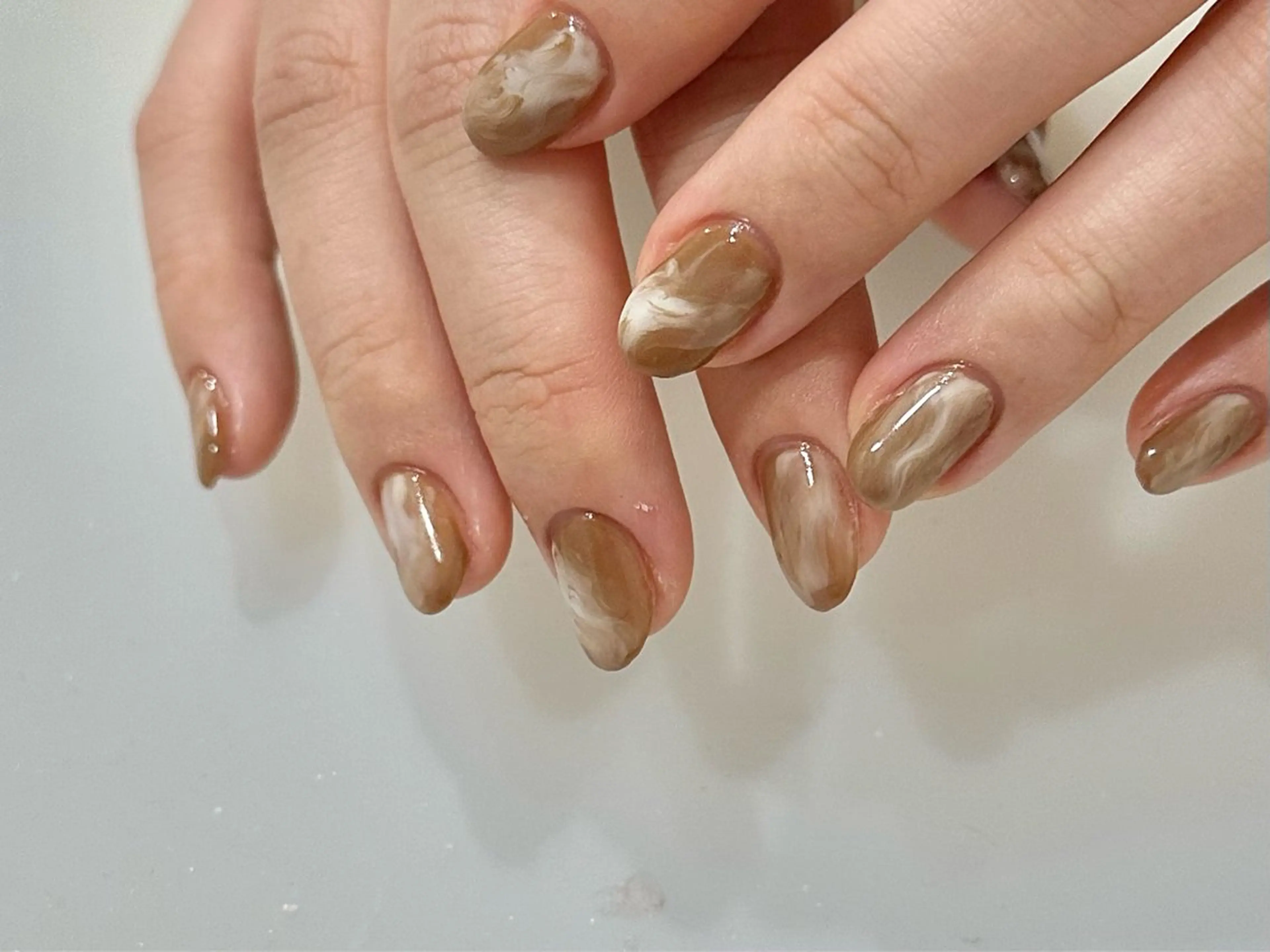 ネイル ブラウン ジェルネイル ニュアンスネイル パラジェル ハンドネイル Kotoha （ことは）のネイルデザイン