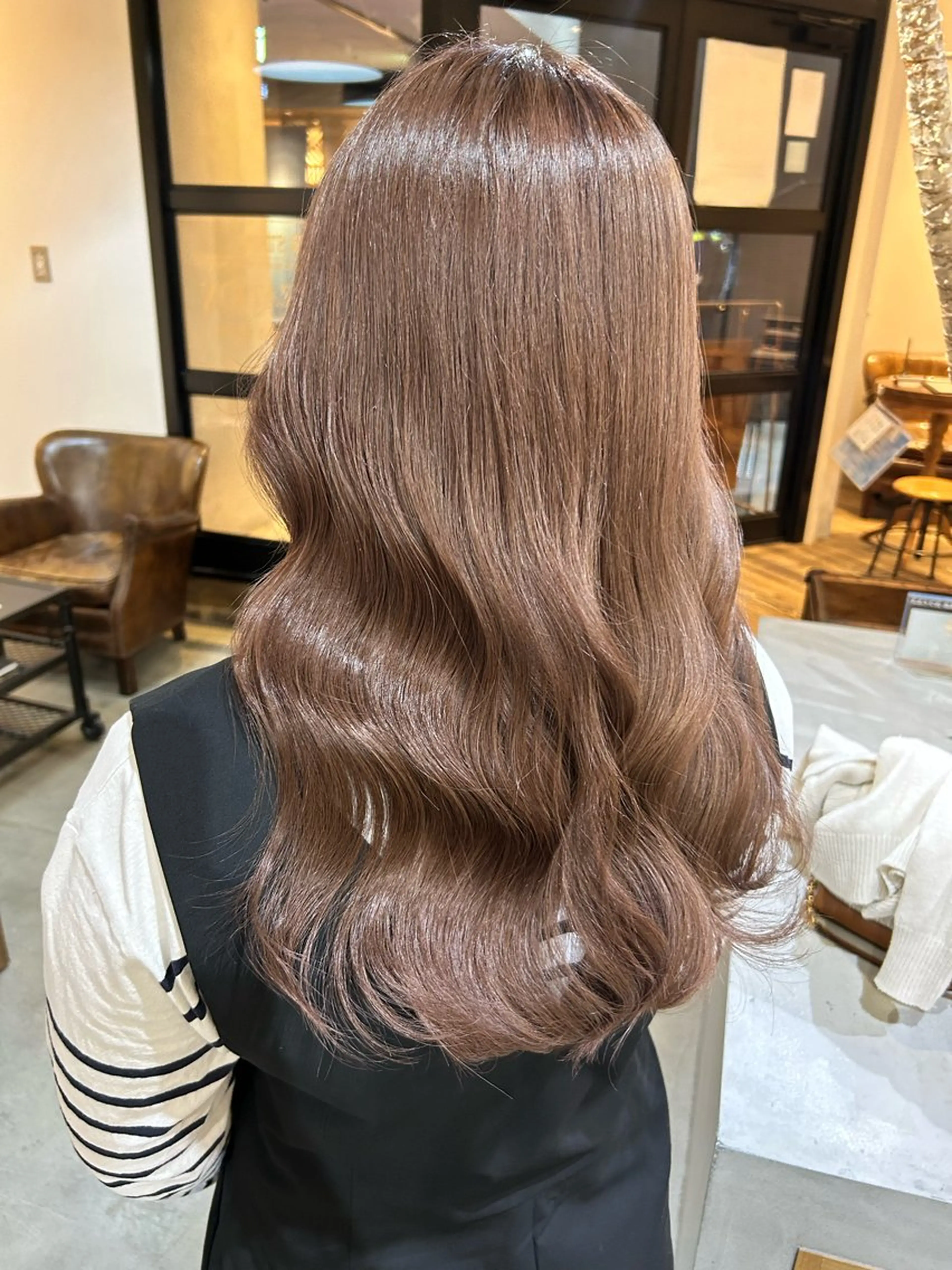 セミロング 韓国風カラー 韓国風ヘア 梅田髪質改善💕 透明感カラーのヘアスタイル