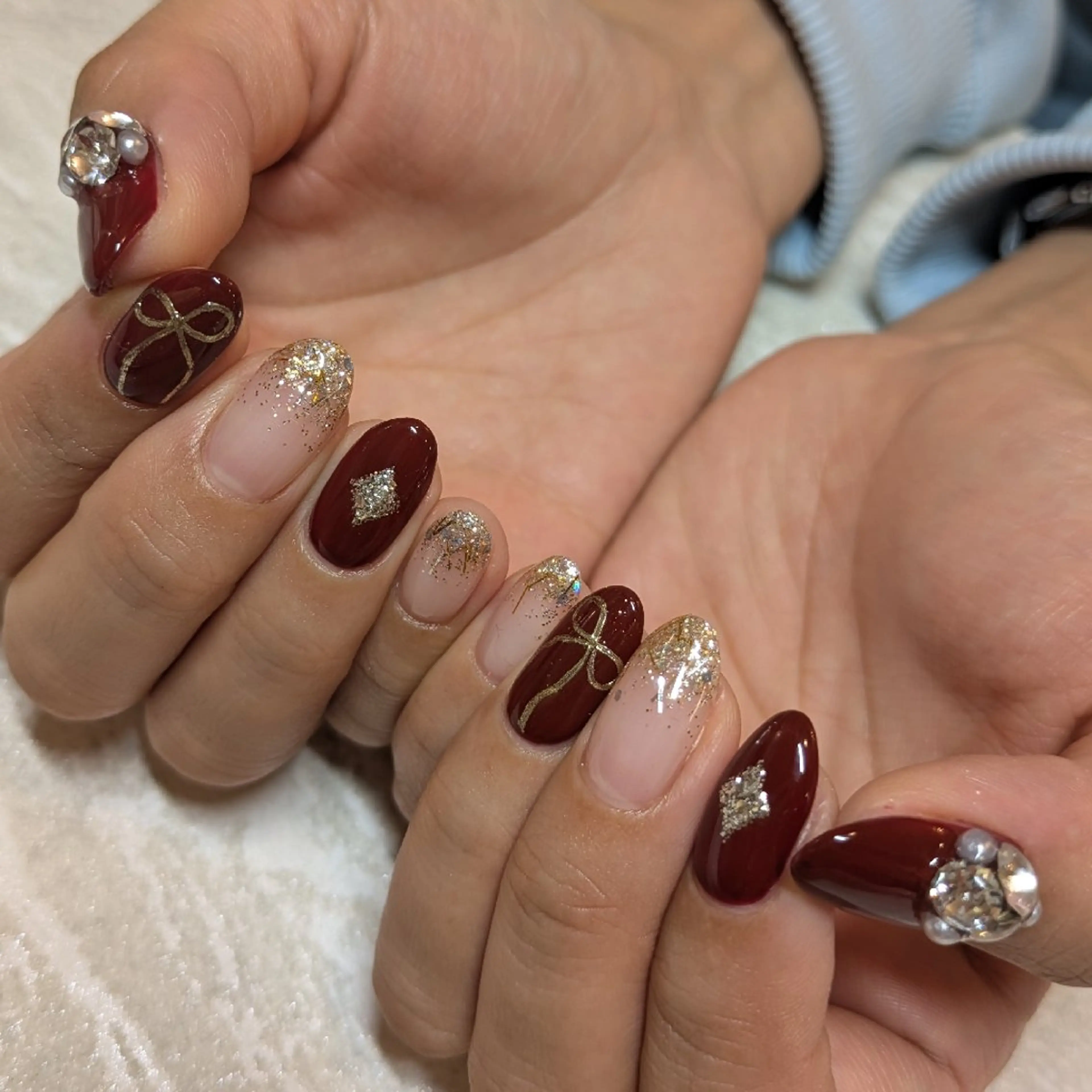 ネイル キラキラネイル ジェヌインネイル 河内のネイルデザイン