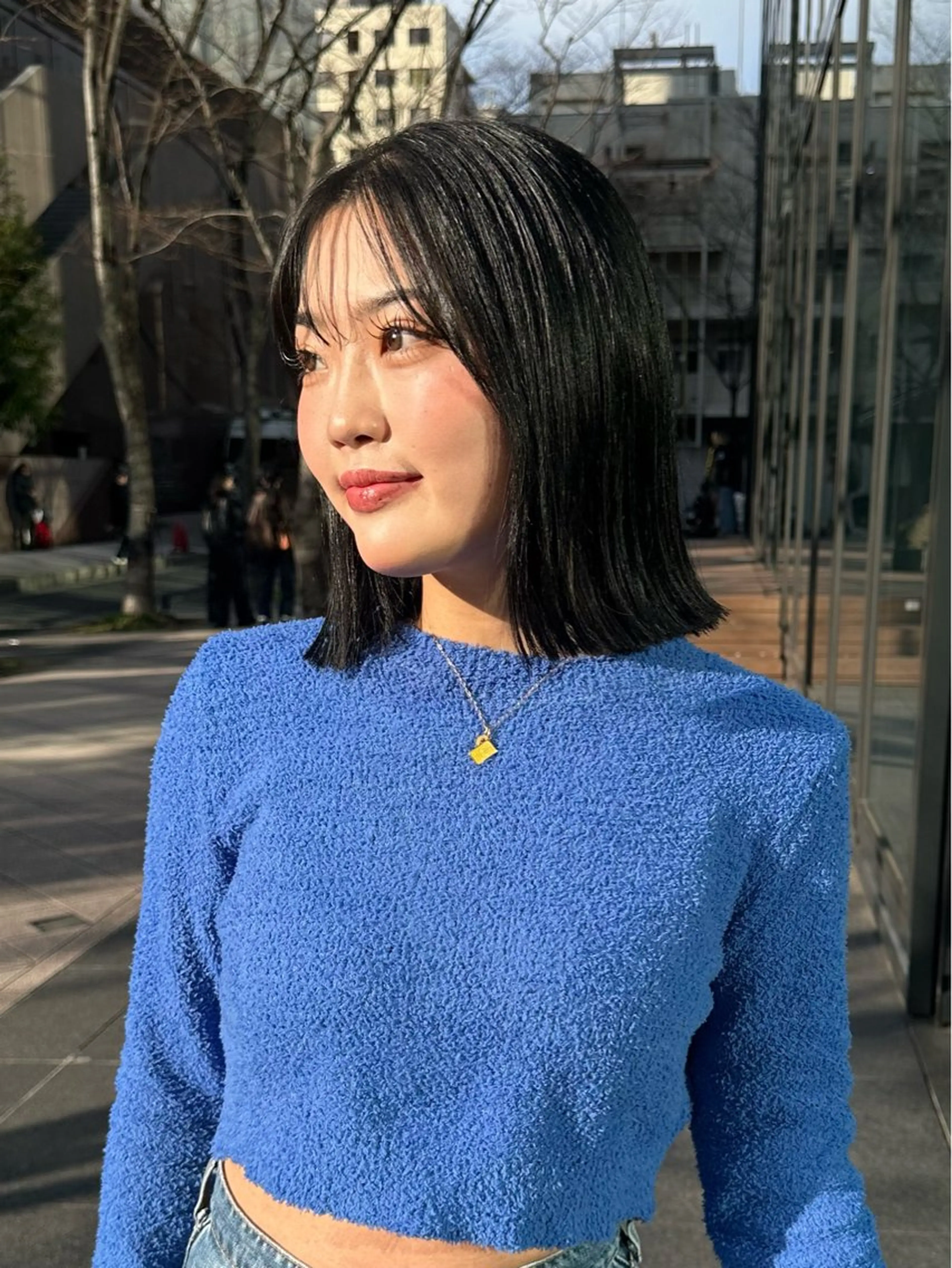 ミディアム カラー ボブ 梅田美容室 SPADICユヅキ♠のヘアスタイル